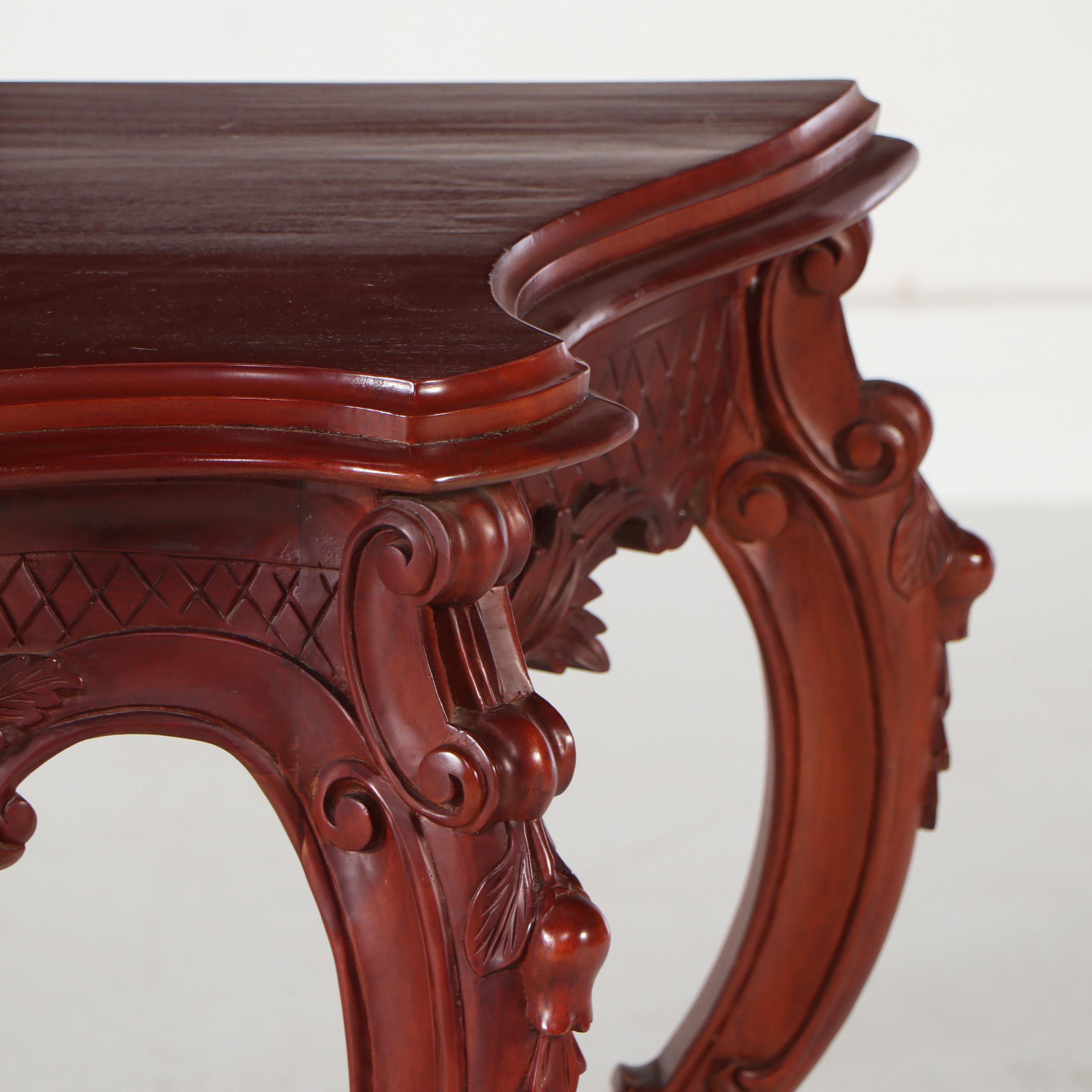 Louis XV Style Carved Mahogany Console Table