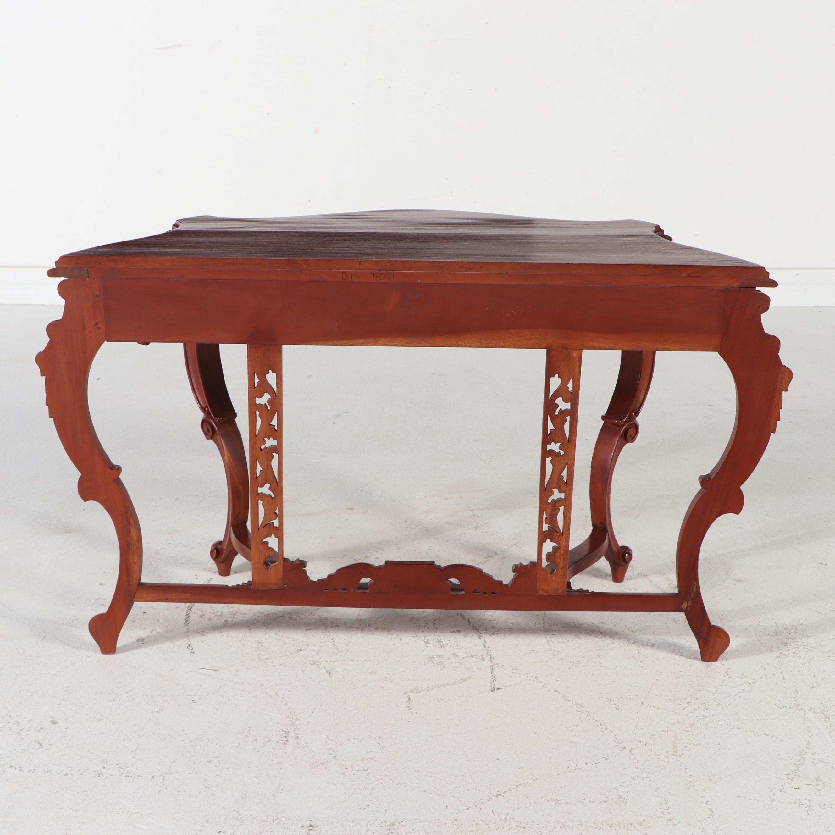 Louis XV Style Carved Mahogany Console Table