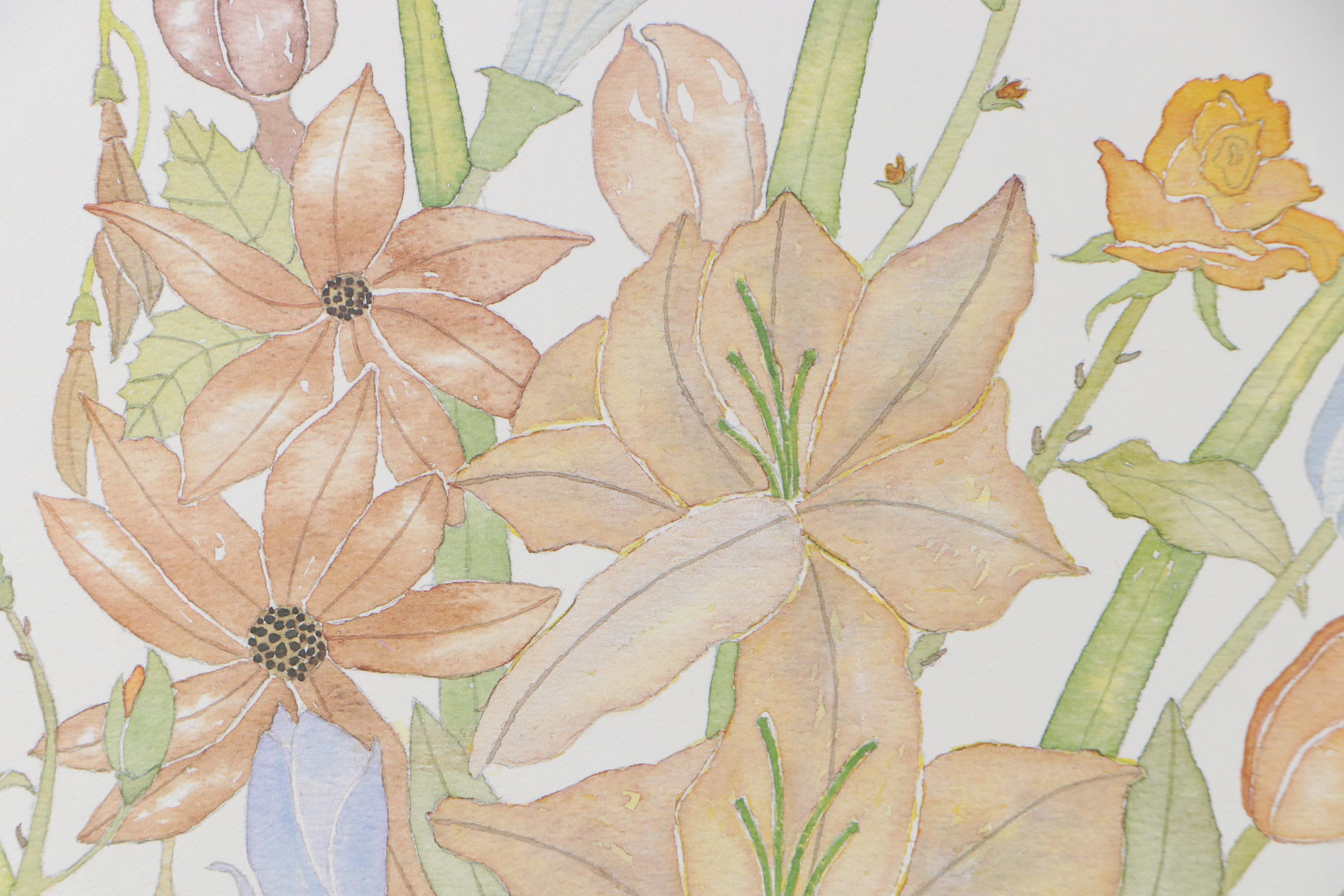 Offset Lithograph After Patricia Moran "Floral Exhibit," 1983