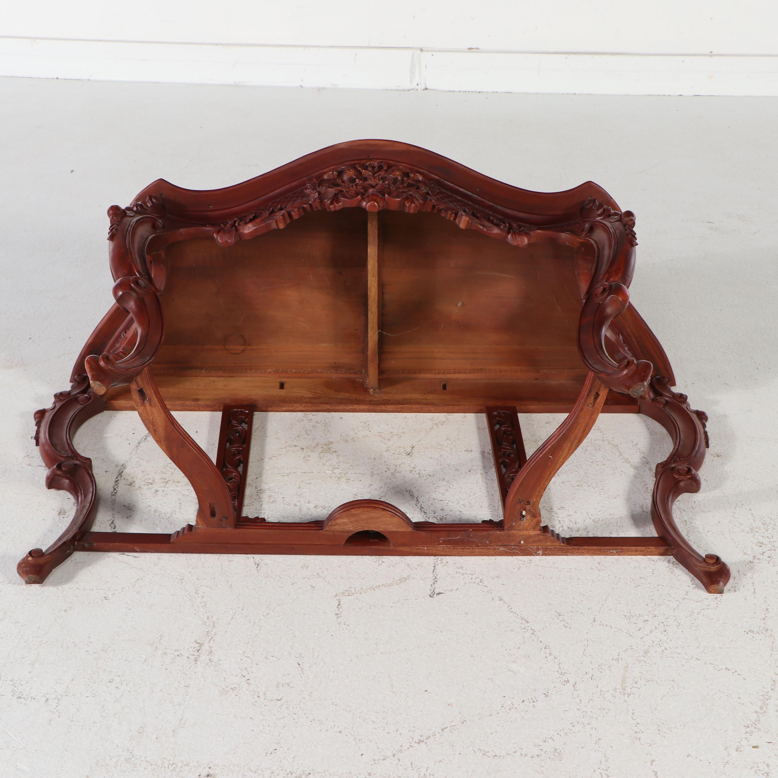 Louis XV Style Carved Mahogany Console Table