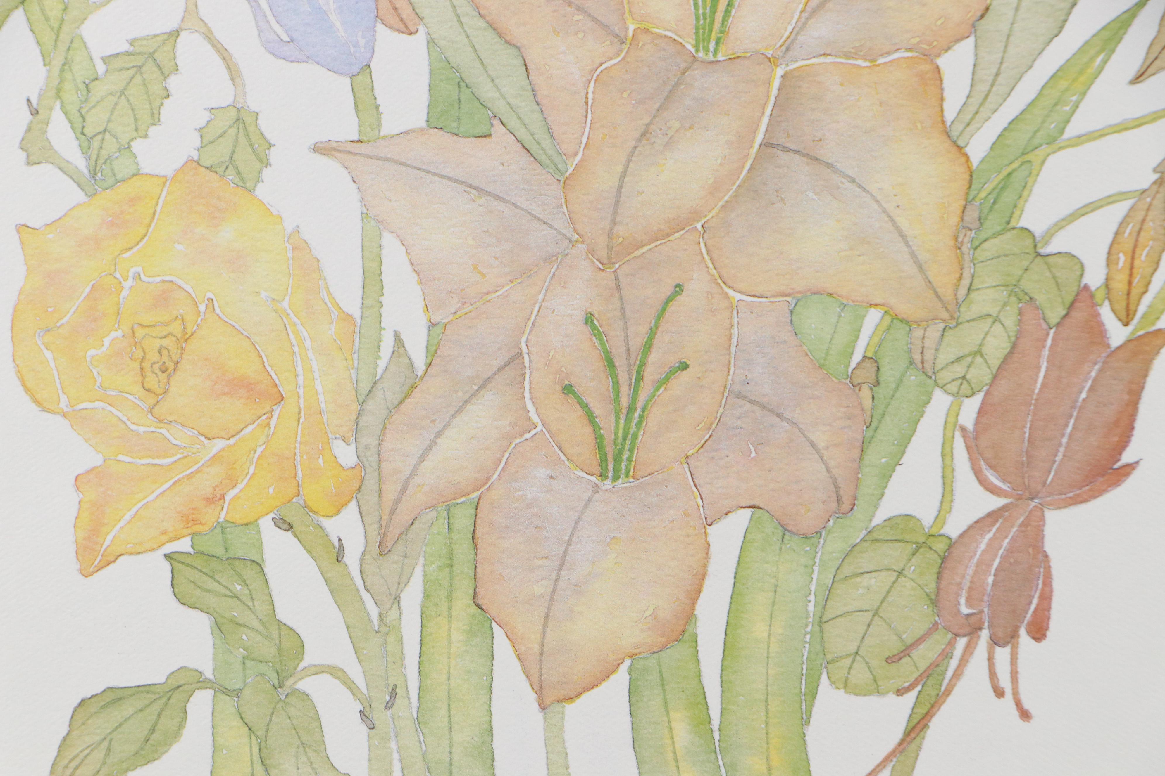 Offset Lithograph After Patricia Moran "Floral Exhibit," 1983