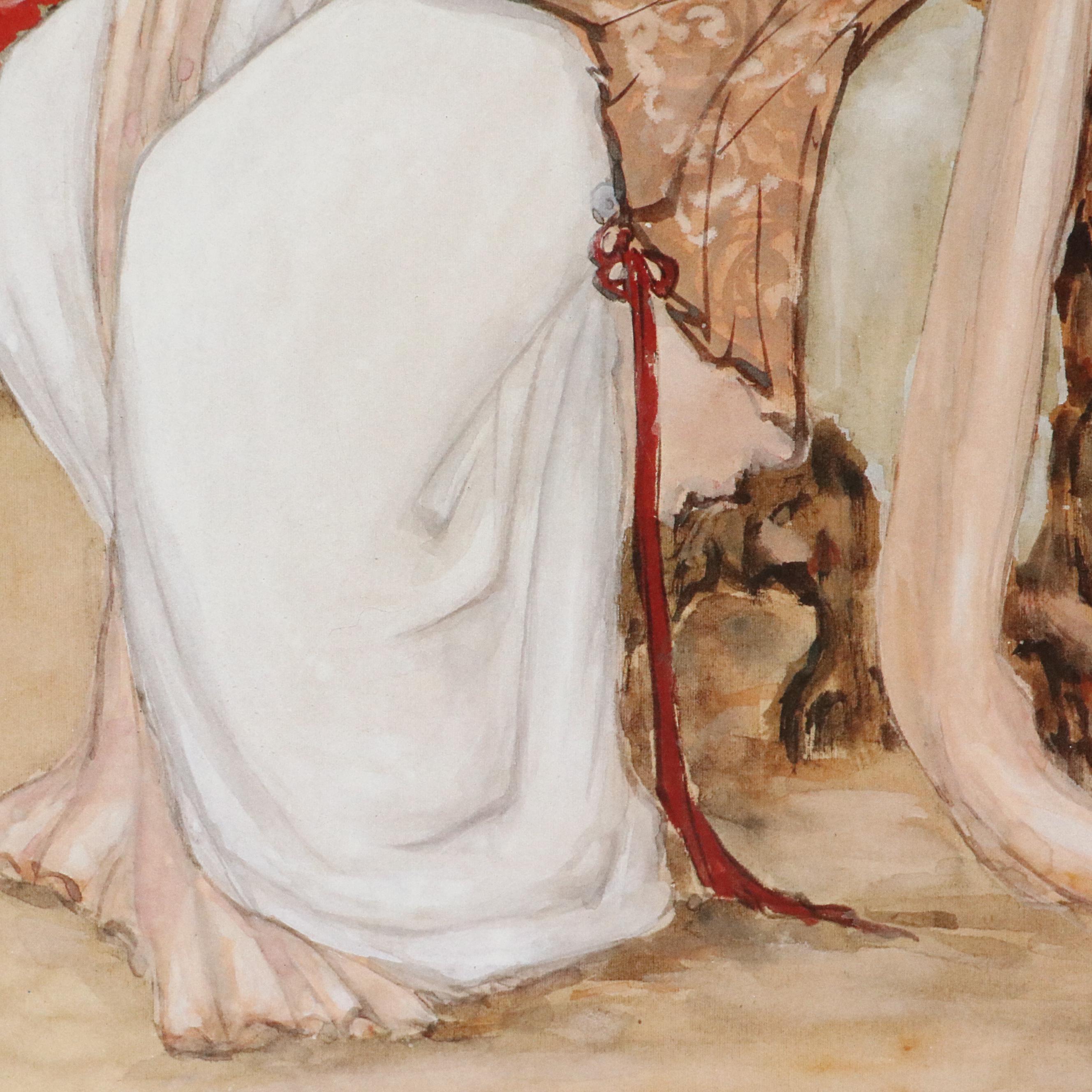 John Cheng Offset Lithographs of Young Japanese Women in Gardens