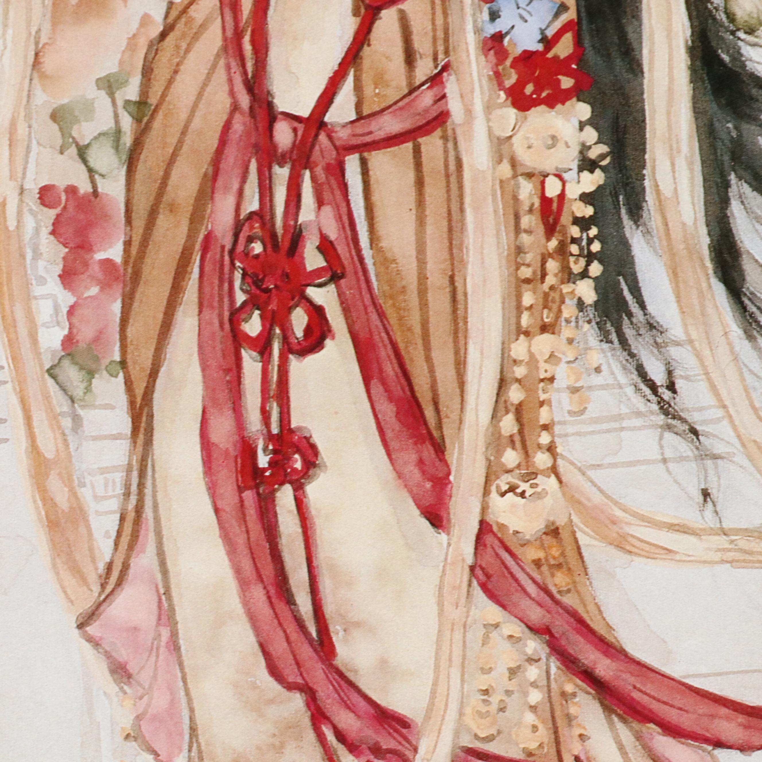 John Cheng Offset Lithographs of Young Japanese Women in Gardens