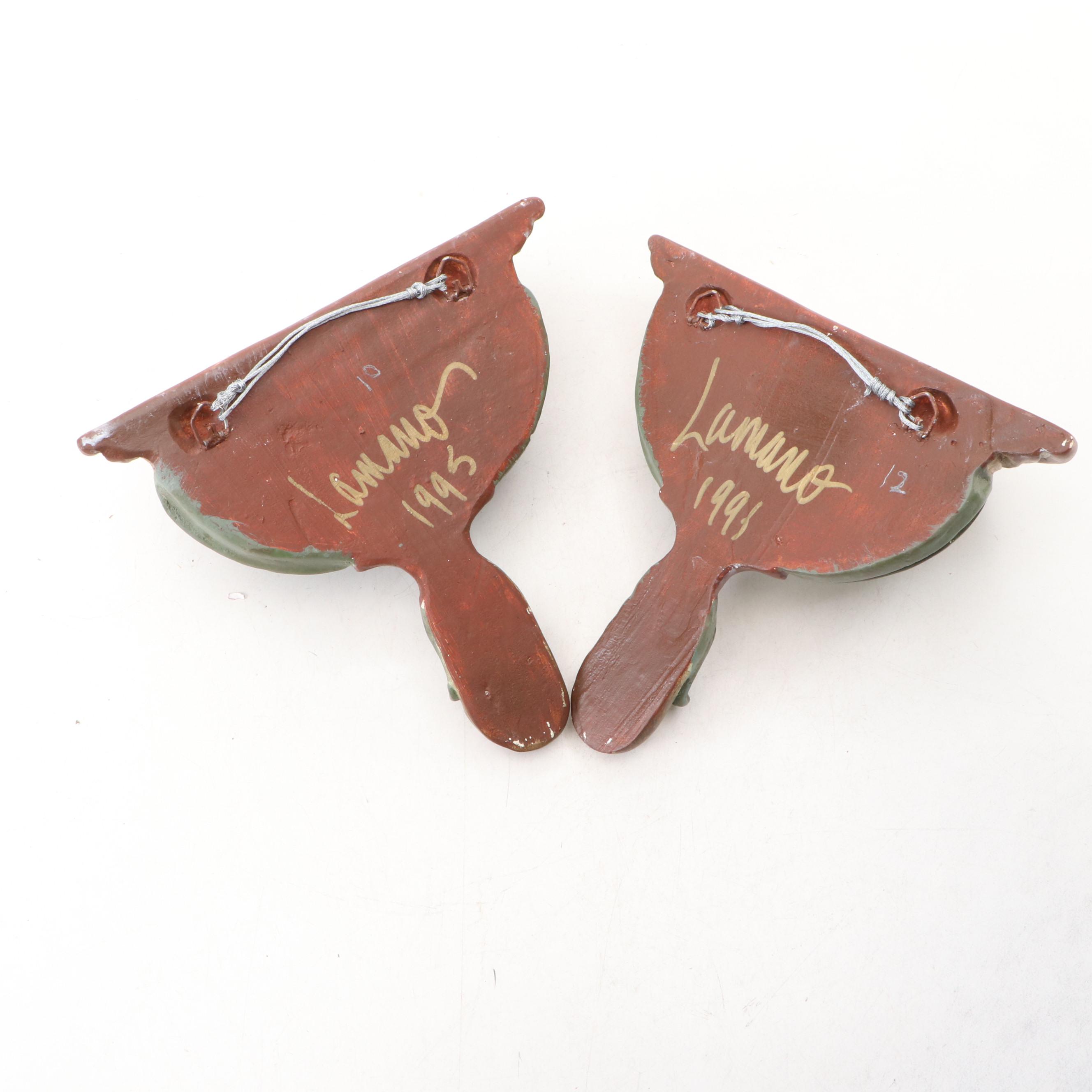 Rococo Revival Gilt Plaster Wall Shelves with "Hermès Paris" Wall Art