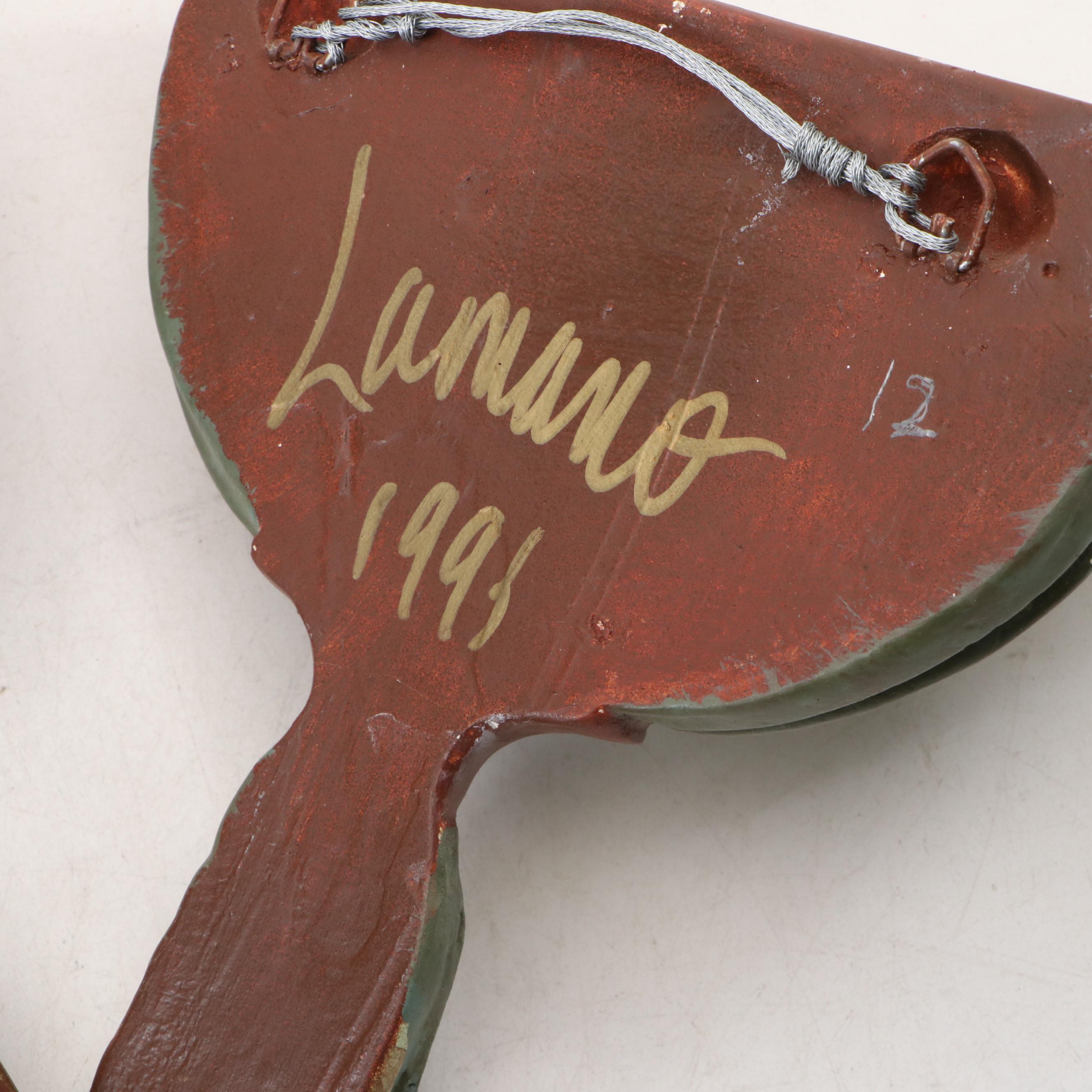 Rococo Revival Gilt Plaster Wall Shelves with "Hermès Paris" Wall Art