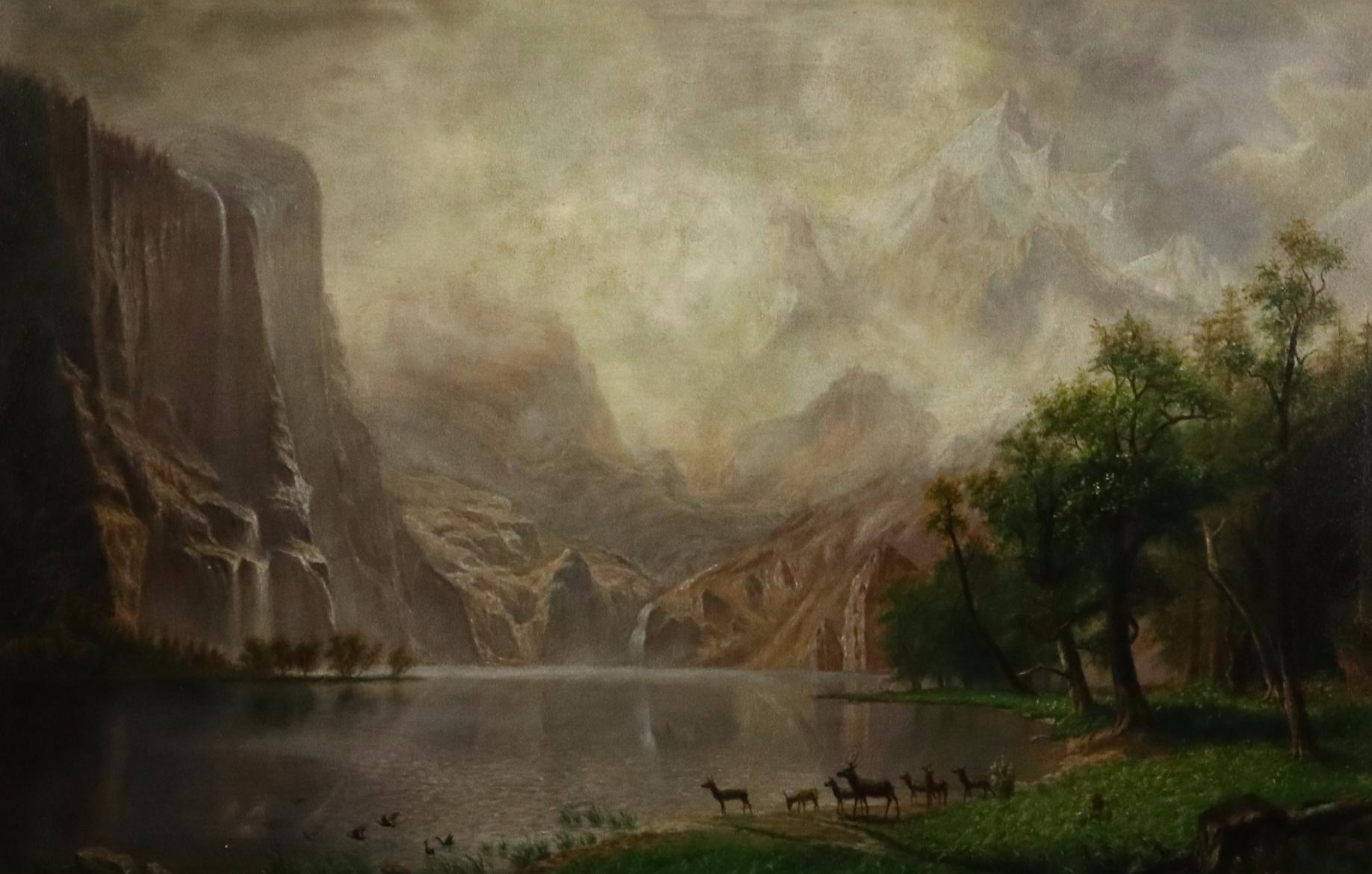 Oil Painting of Sierra Nevada Landscape After Bierdstadt