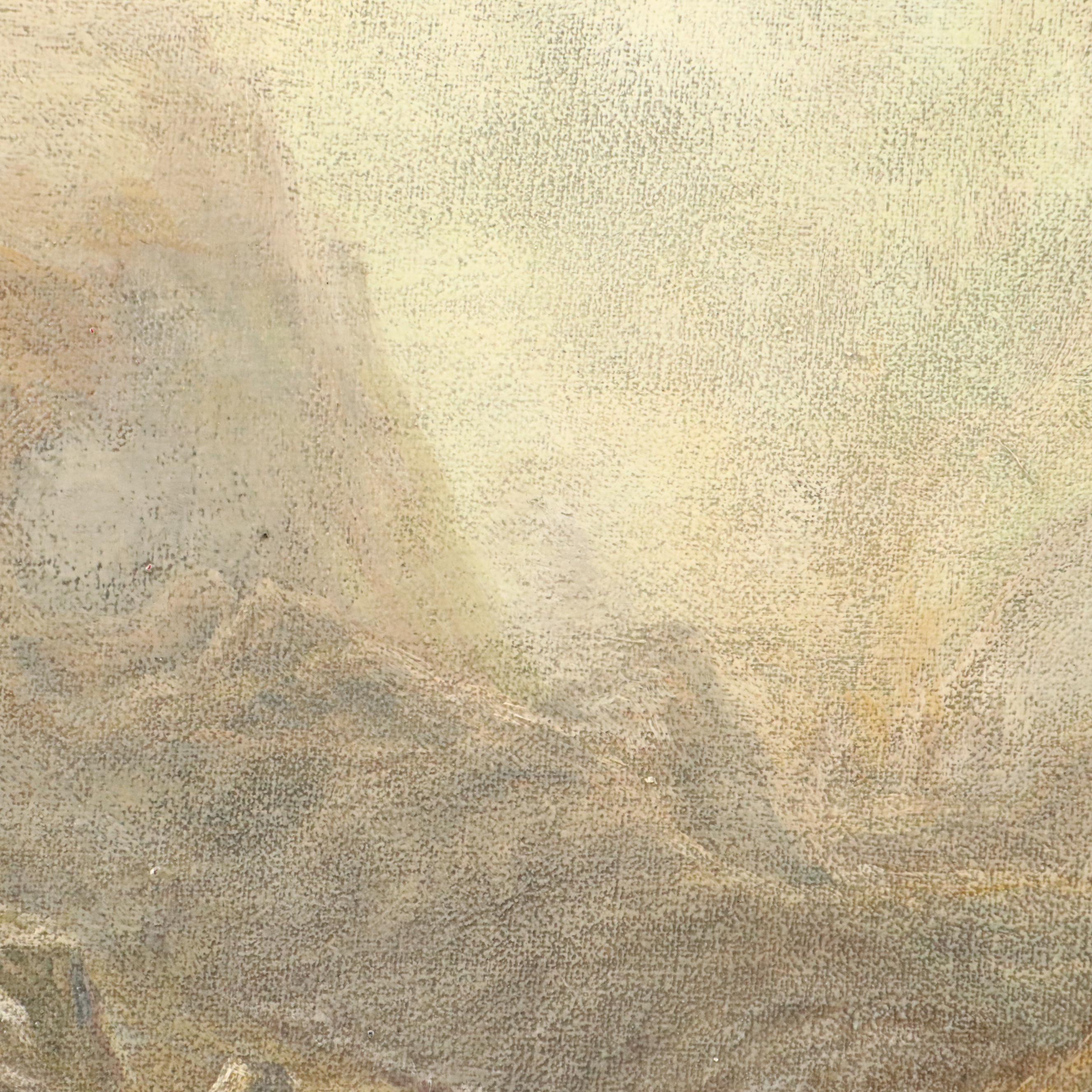 Oil Painting of Sierra Nevada Landscape After Bierdstadt