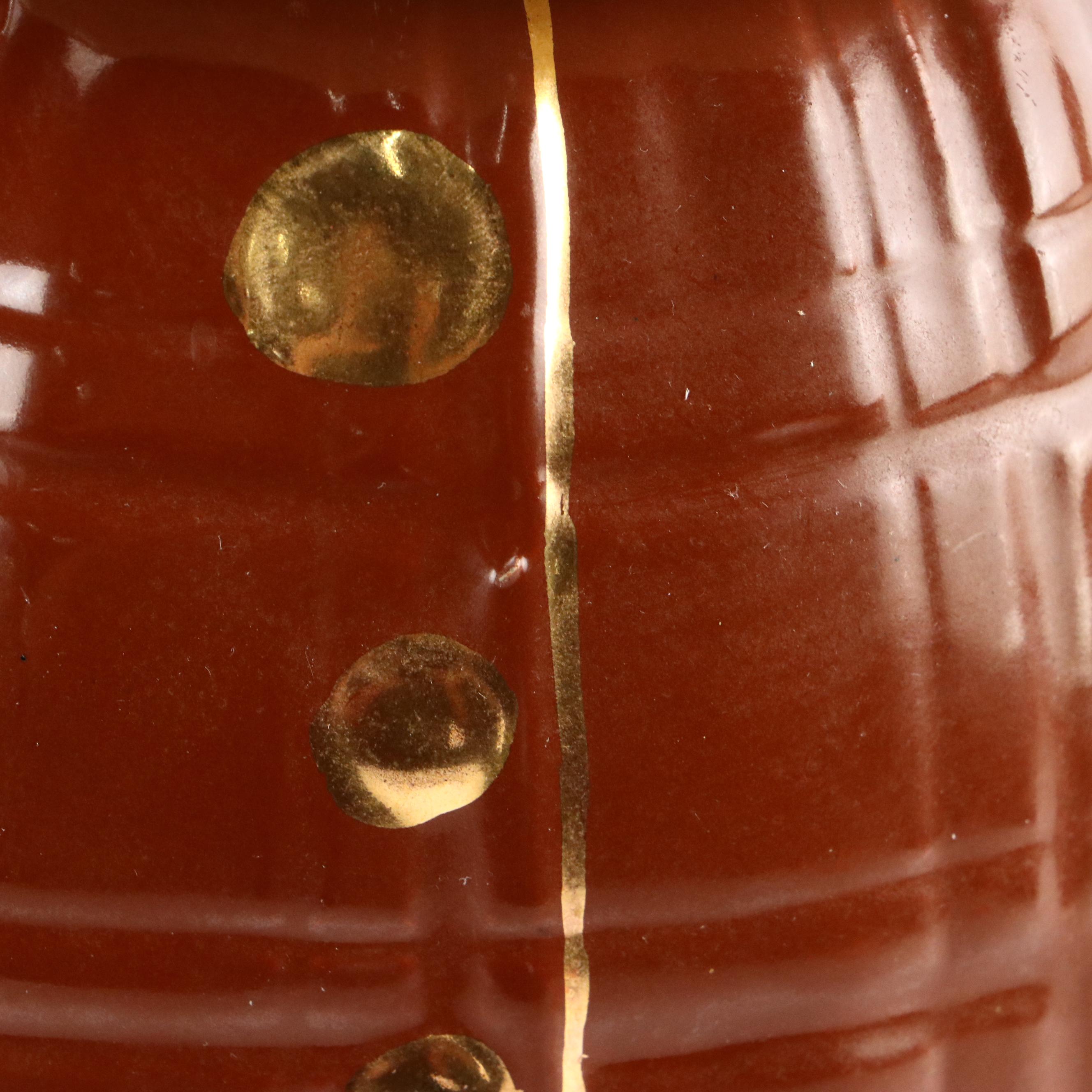 Shawnee Pottery "Winnie Pig" Gilt Ceramic Cookie Jars and Coin Banks