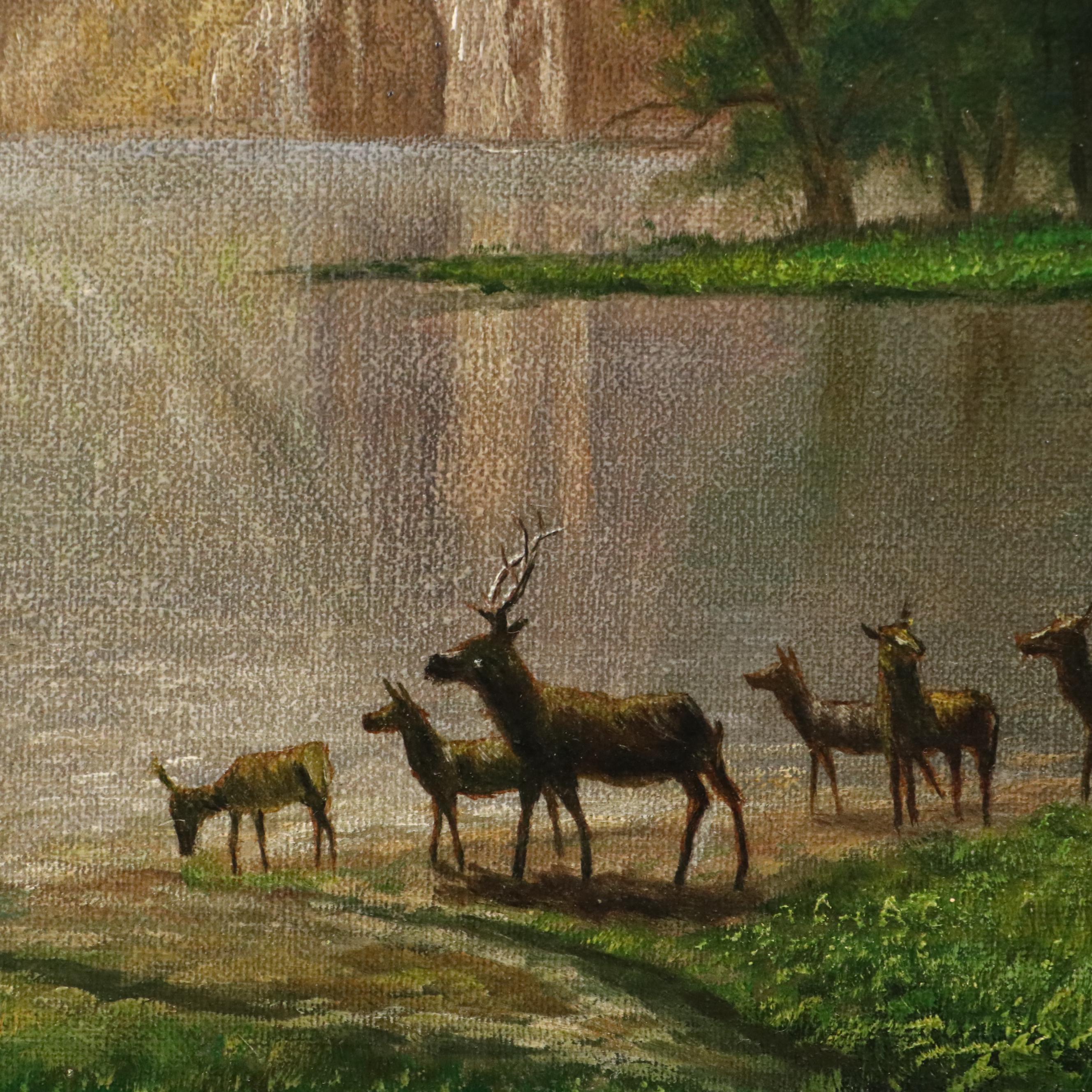 Oil Painting of Sierra Nevada Landscape After Bierdstadt