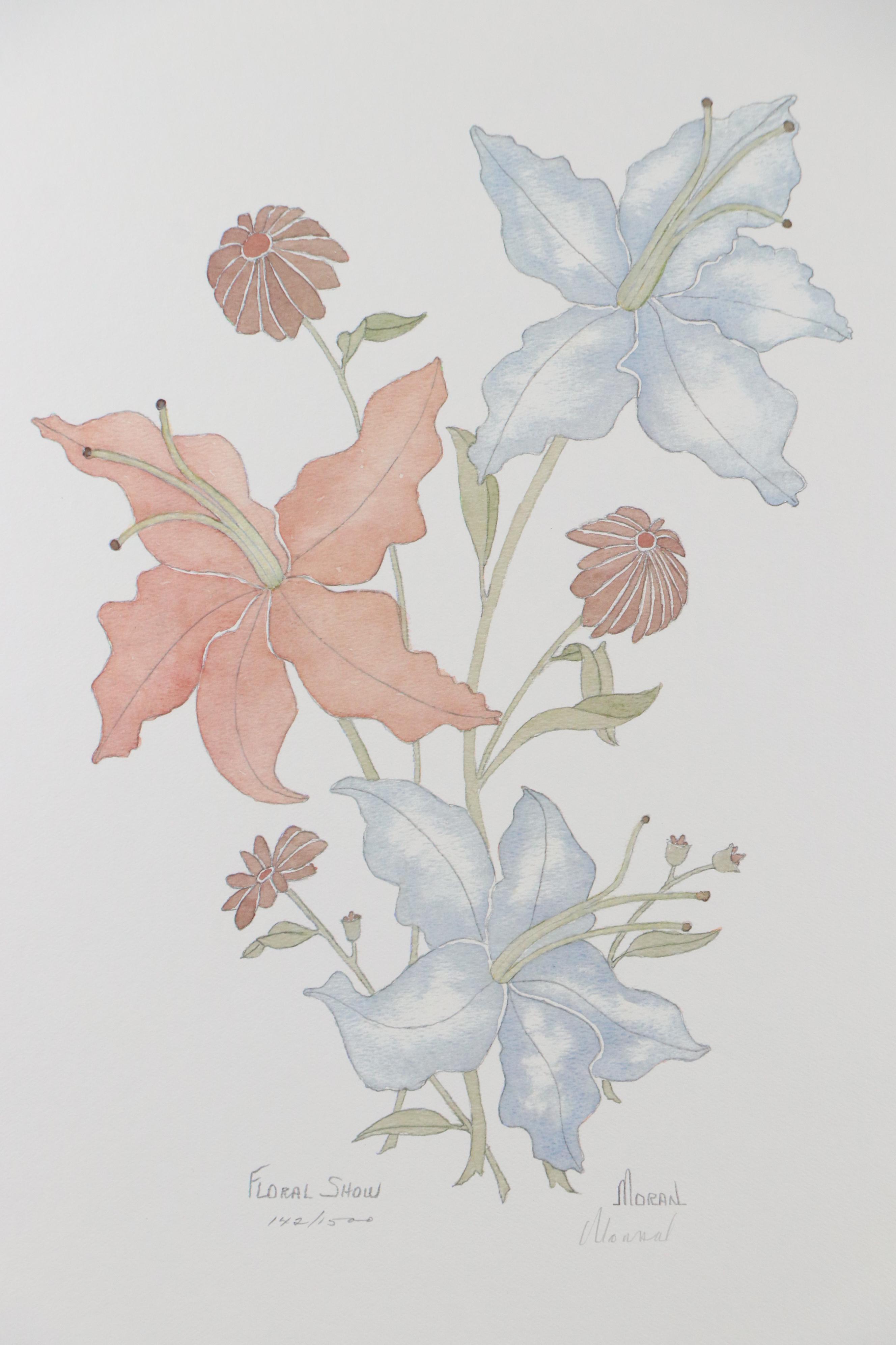 Patricia Moran Offset Lithograph "Floral Show," 1986