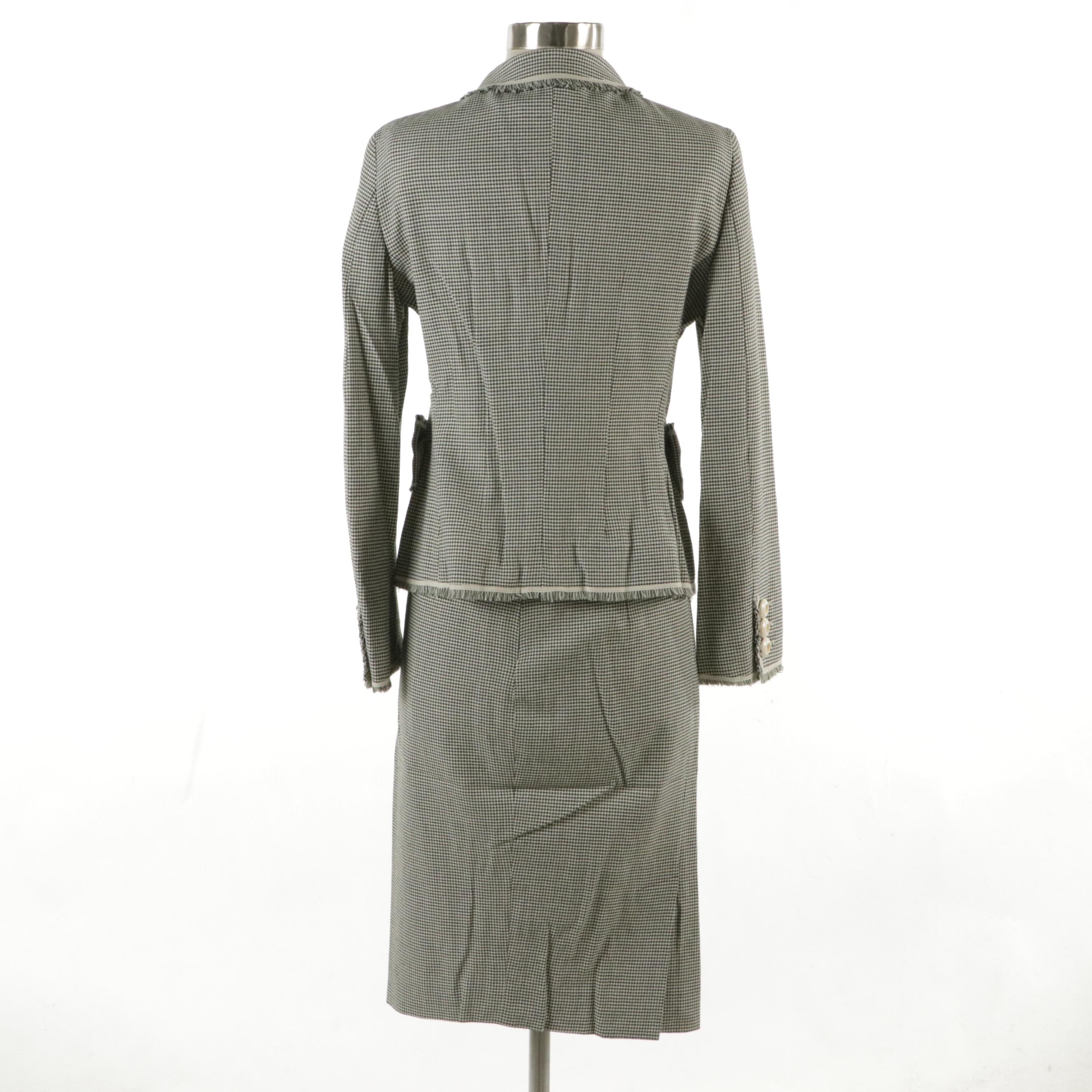 Moschino Houndstooth Wool Two-Piece Skirt Set