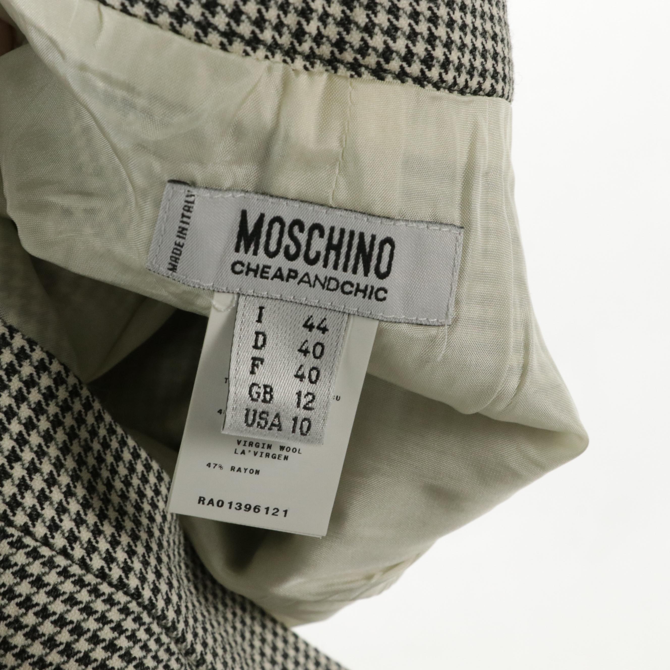 Moschino Houndstooth Wool Two-Piece Skirt Set