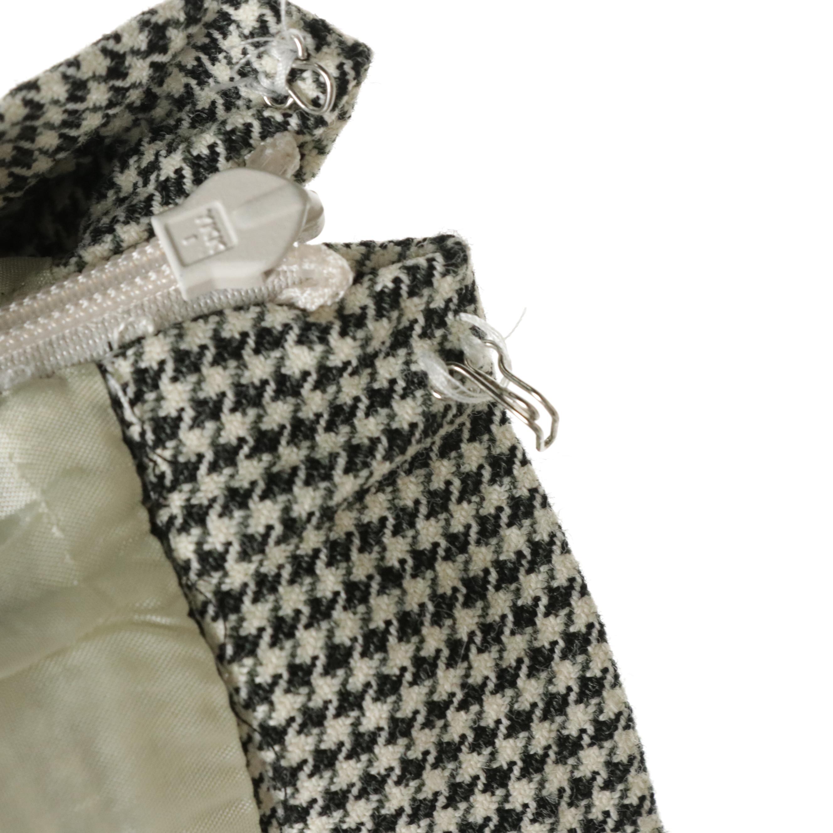 Moschino Houndstooth Wool Two-Piece Skirt Set