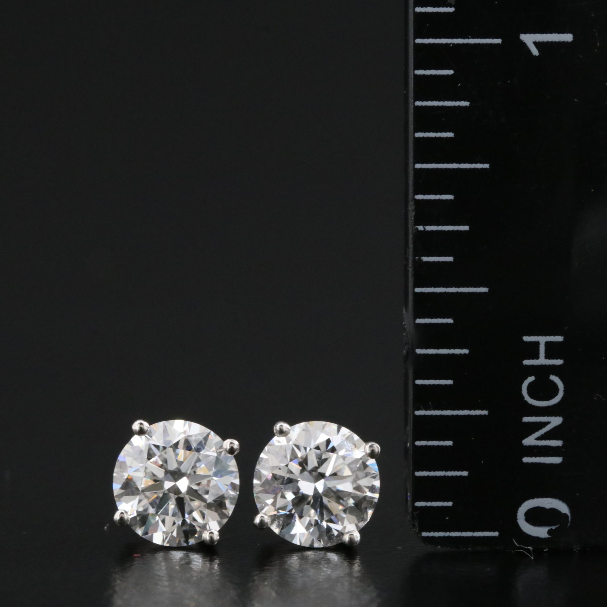 Platinum 2.15 CTW Lab Grown Diamond Stud Earrings with IGI Reports