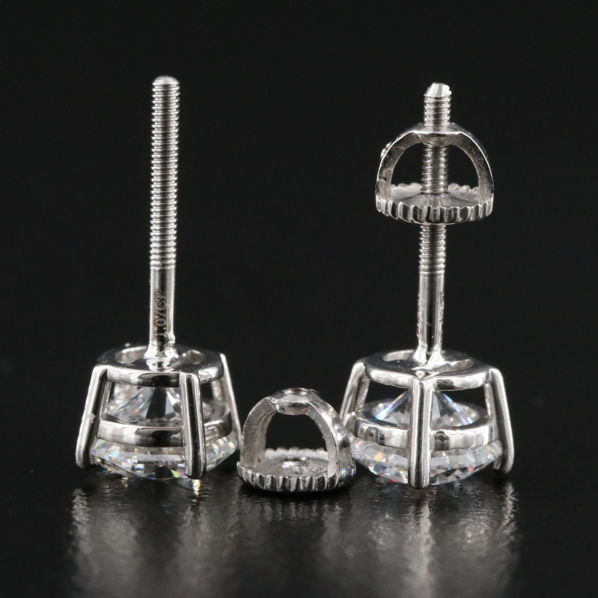 Platinum 2.15 CTW Lab Grown Diamond Stud Earrings with IGI Reports