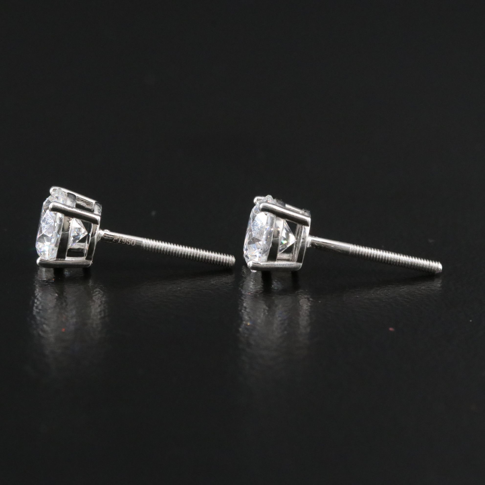 Platinum 2.15 CTW Lab Grown Diamond Stud Earrings with IGI Reports