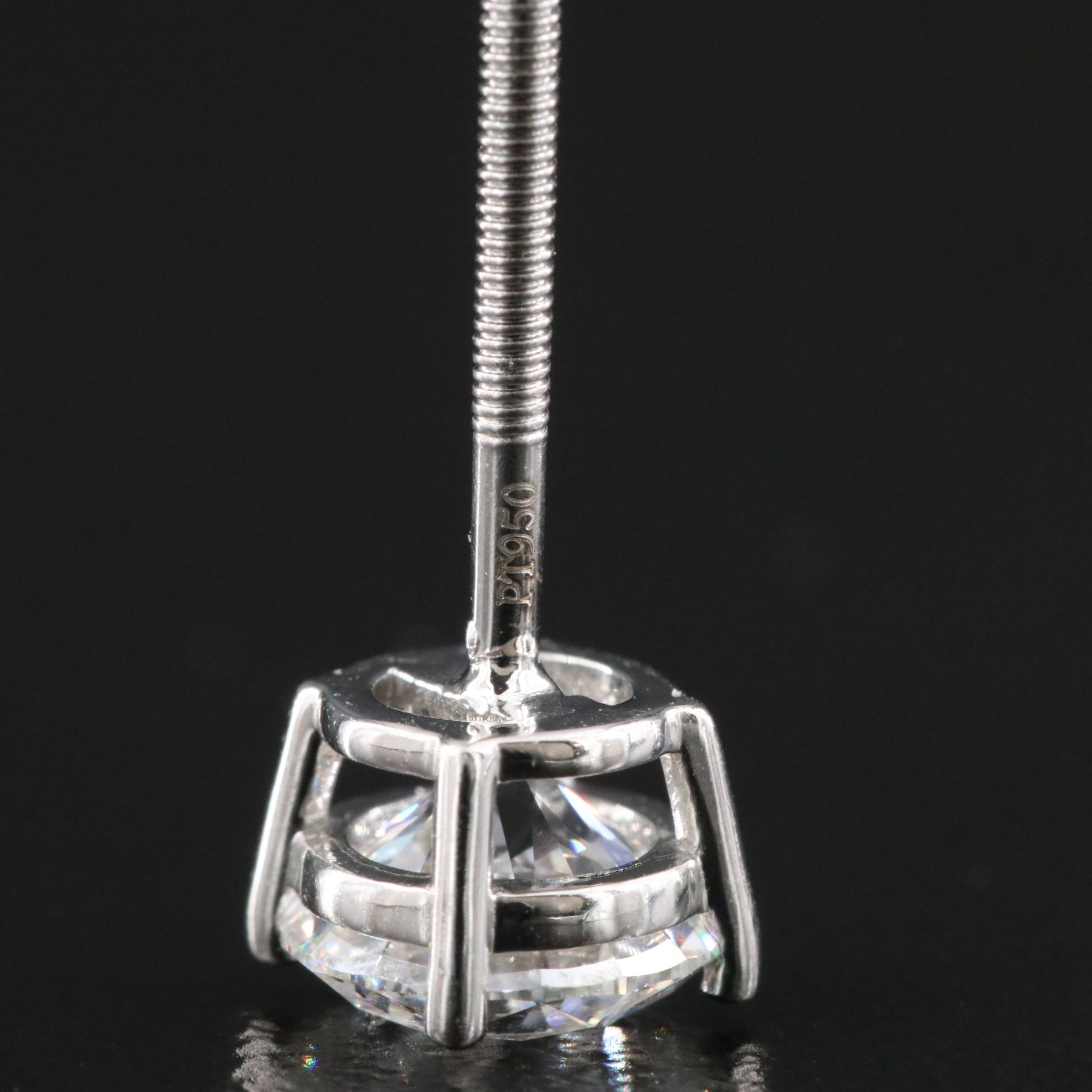 Platinum 2.15 CTW Lab Grown Diamond Stud Earrings with IGI Reports