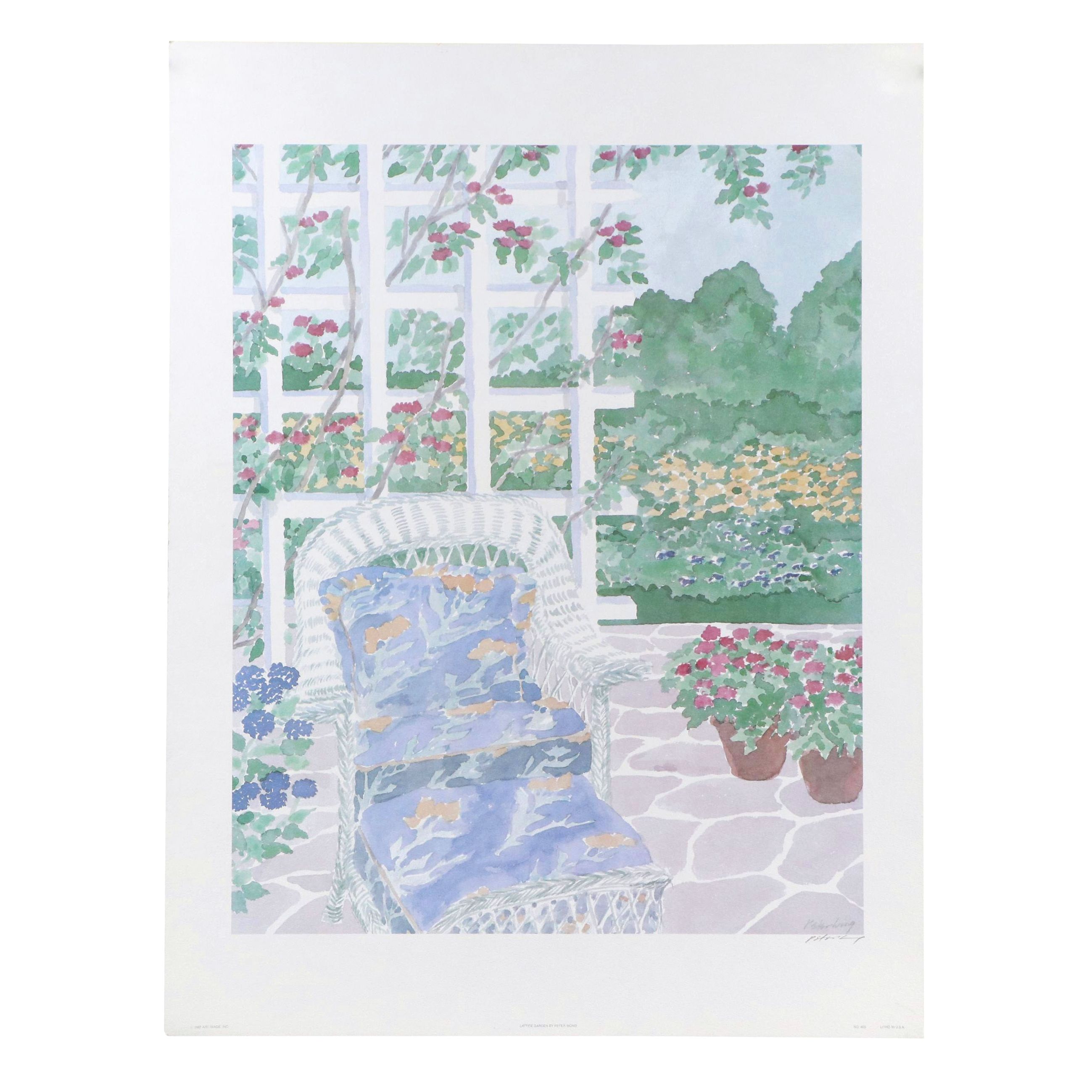 Robert White "Nursery" and Peter Wong "Lattice Garden" Offset Lithographs