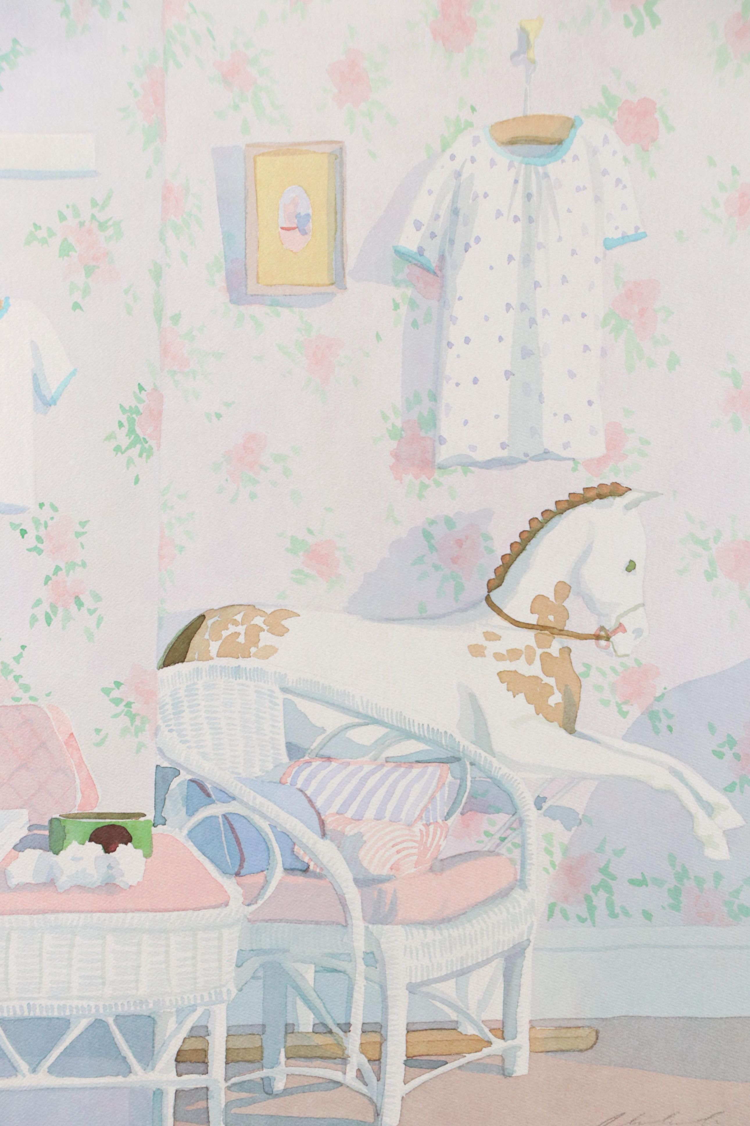 Robert White "Nursery" and Peter Wong "Lattice Garden" Offset Lithographs