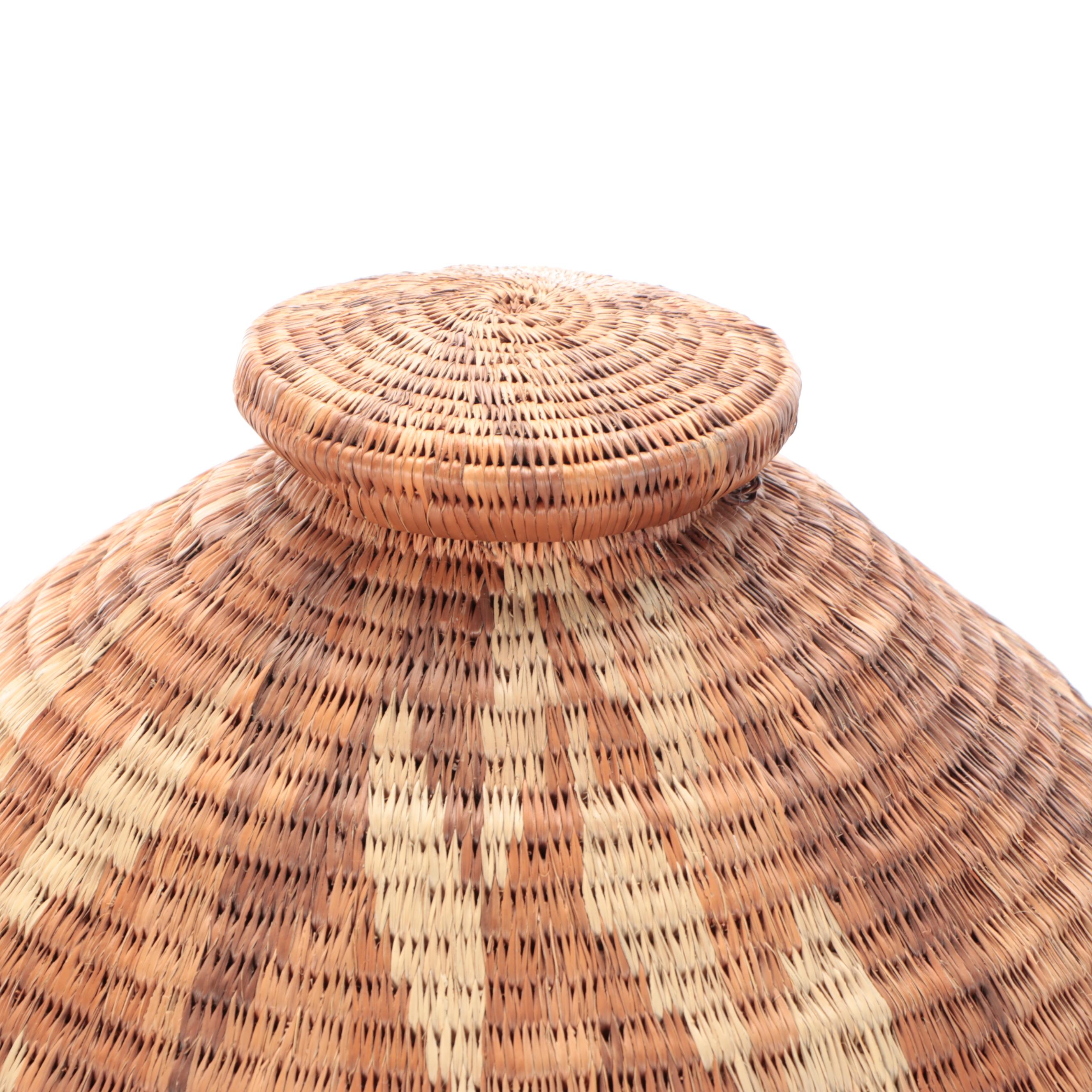Large Woven Lidded Basket