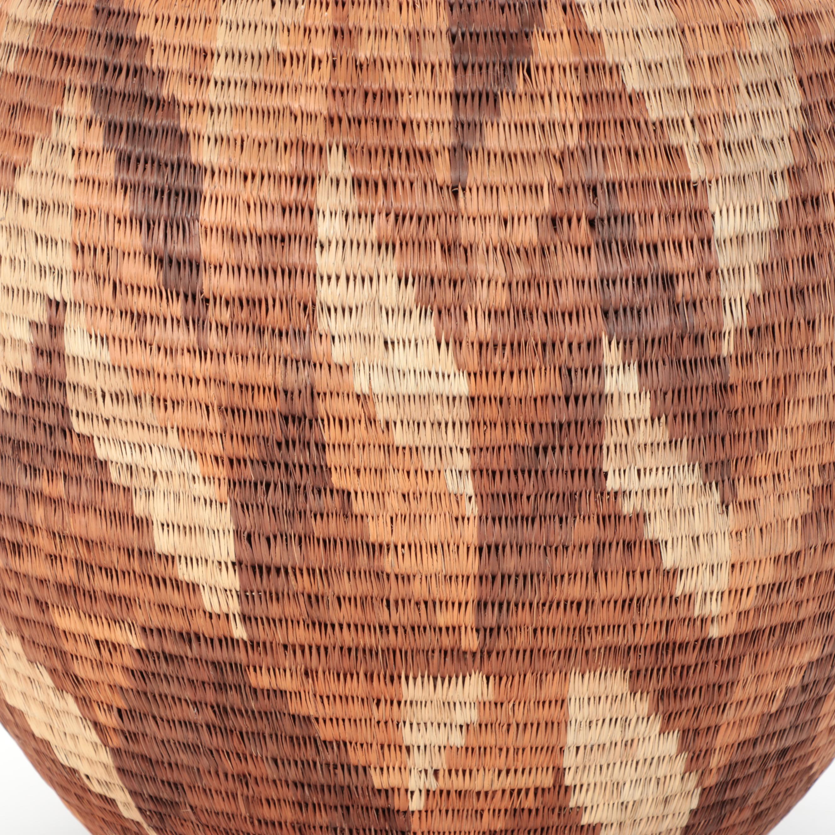 Large Woven Lidded Basket