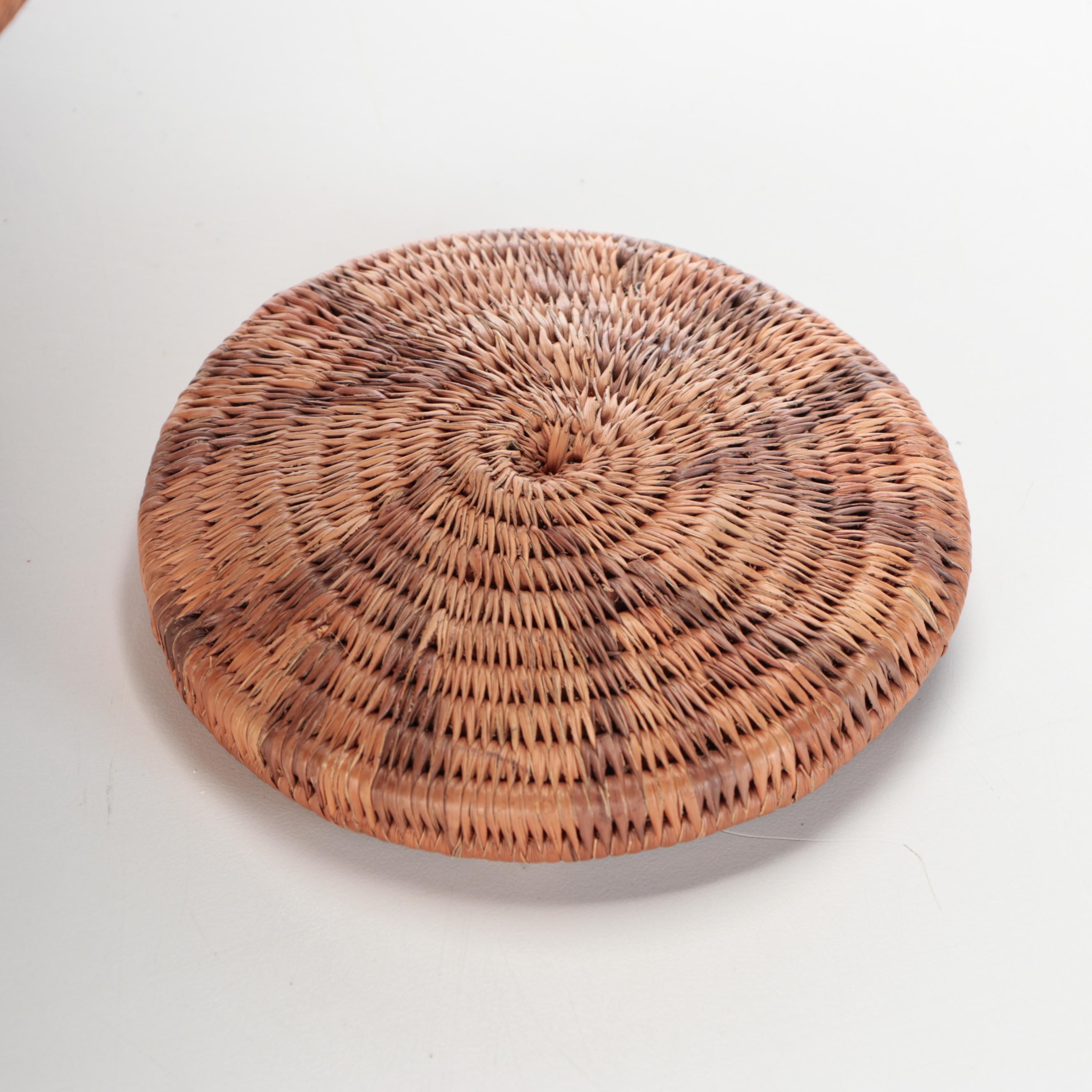 Large Woven Lidded Basket