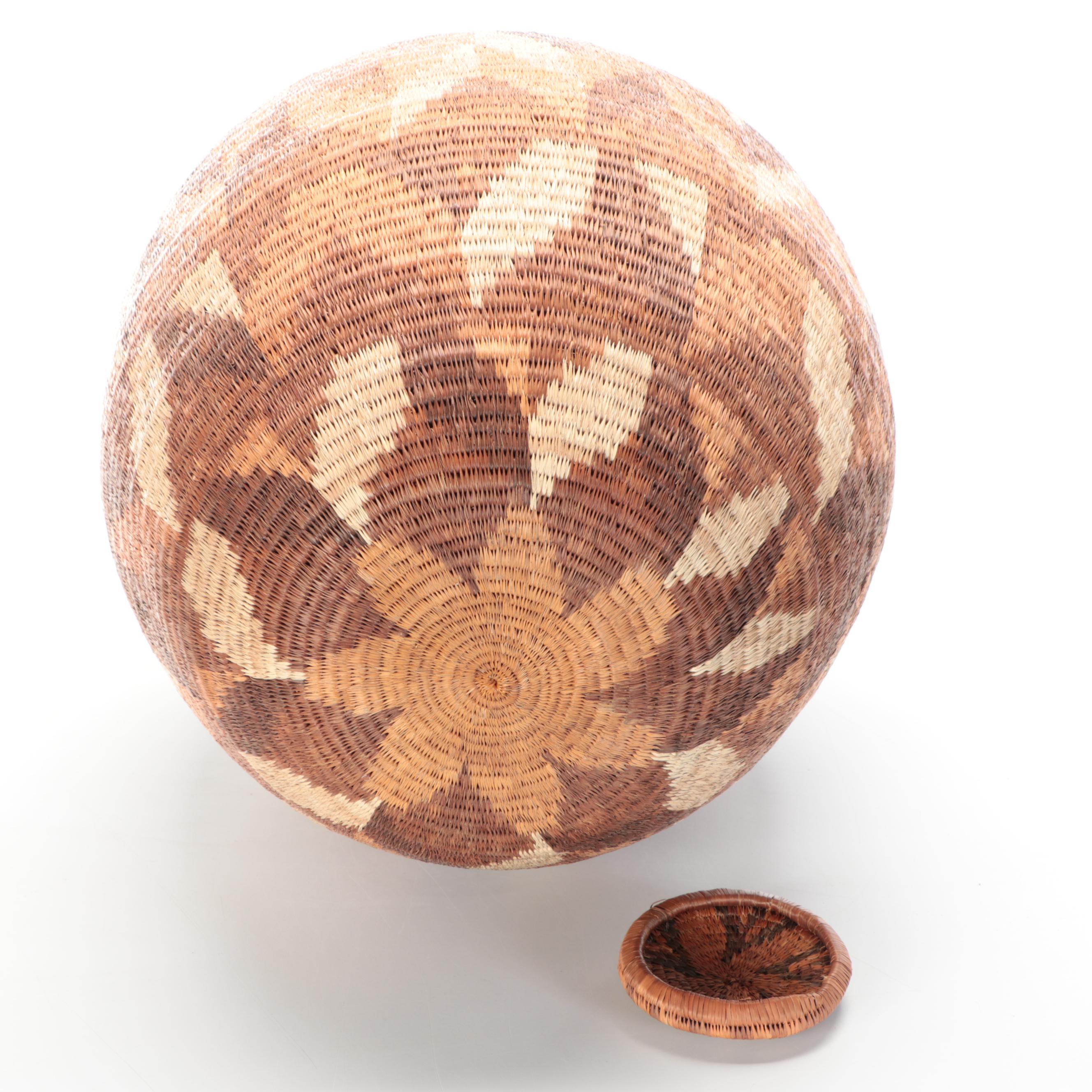 Large Woven Lidded Basket