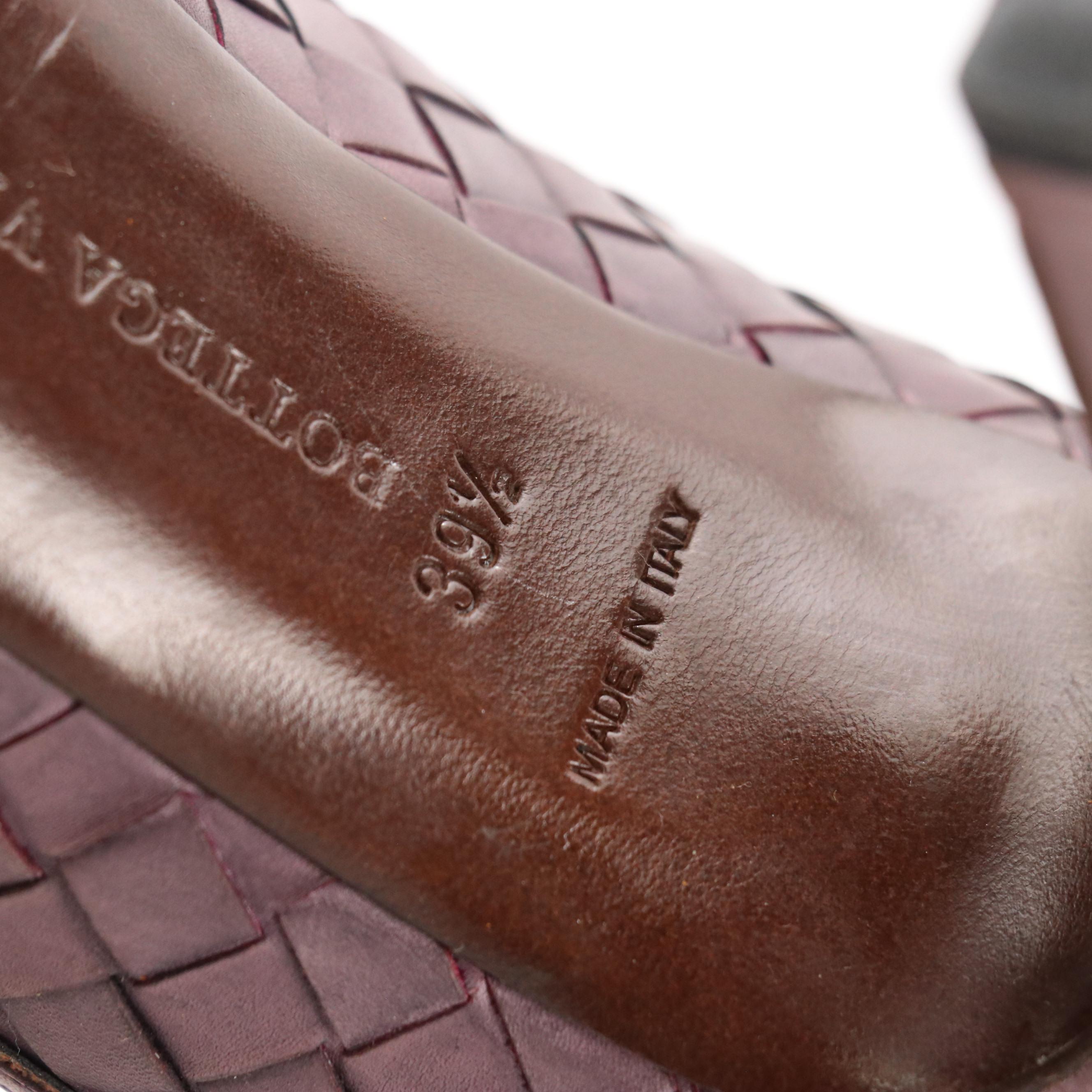 Bottega Veneta Carved Heel Ankle Strap Peep-Toe Pumps in Intrecciato Leather