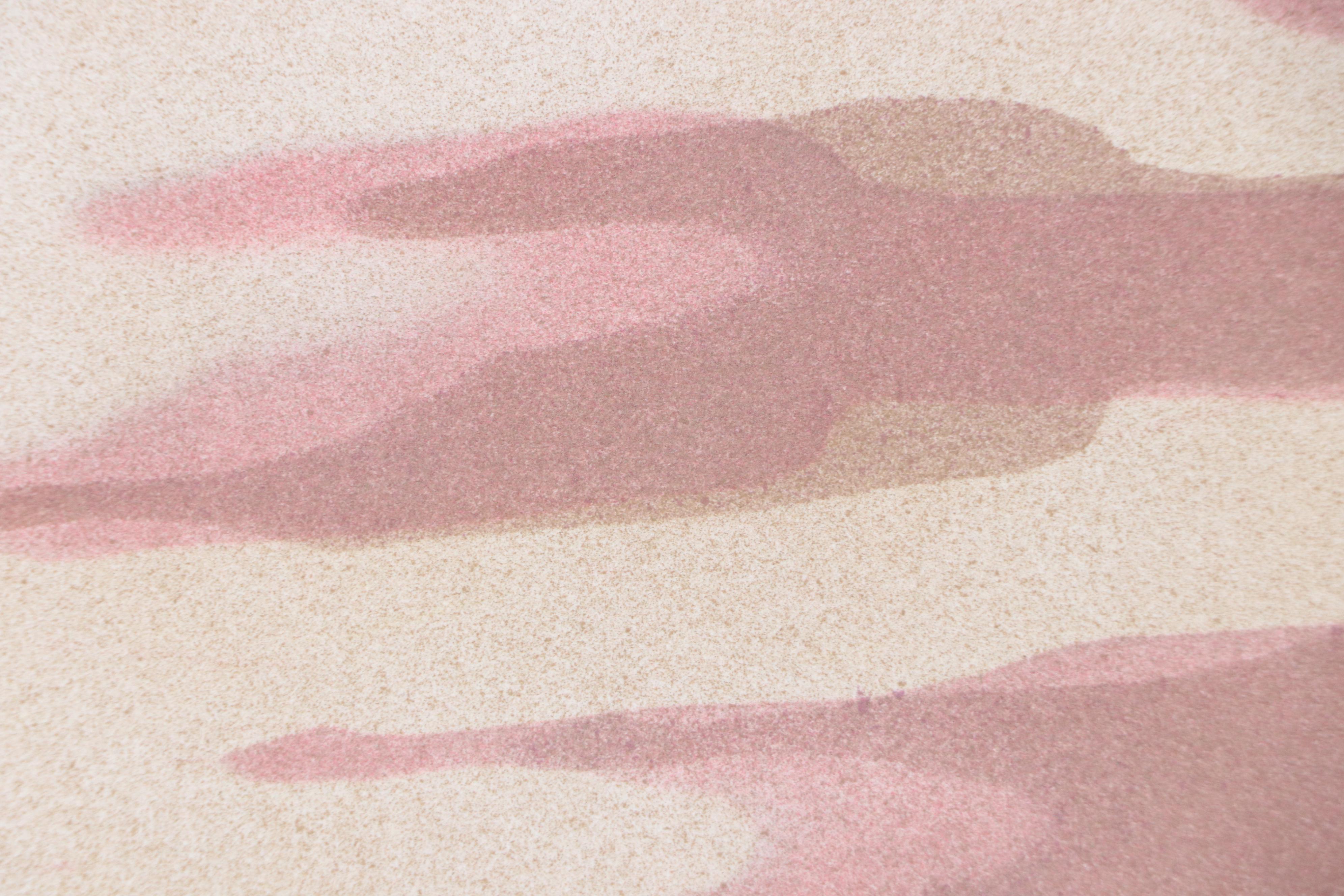 Kent K. Pachuta Abstract Geometric Mixed Media Painting in Pink, 1986