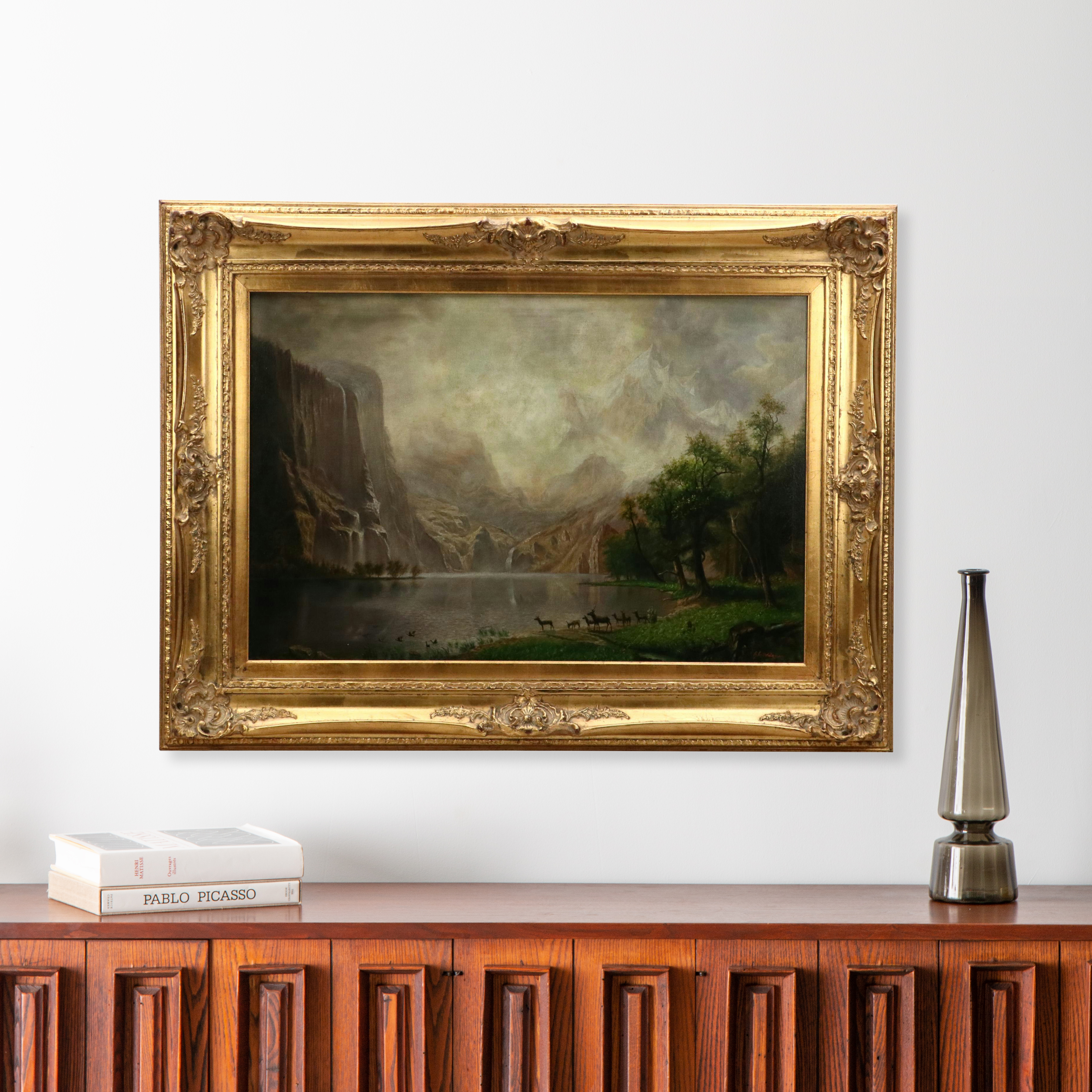 Oil Painting of Sierra Nevada Landscape After Bierdstadt