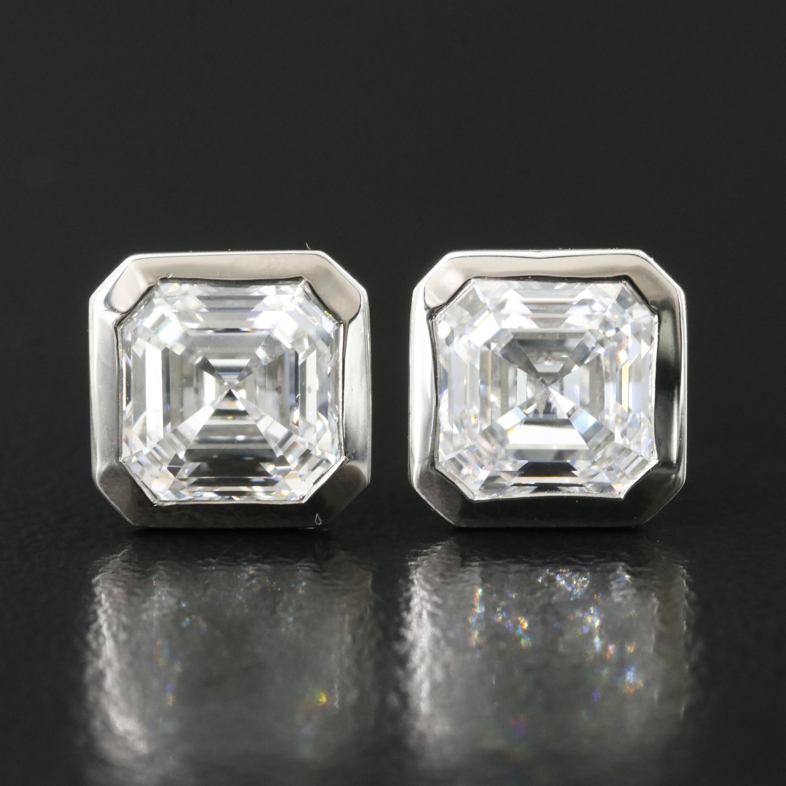 Platinum 4.31 CTW Lab Grown Diamond Stud Earrings with IGI Reports
