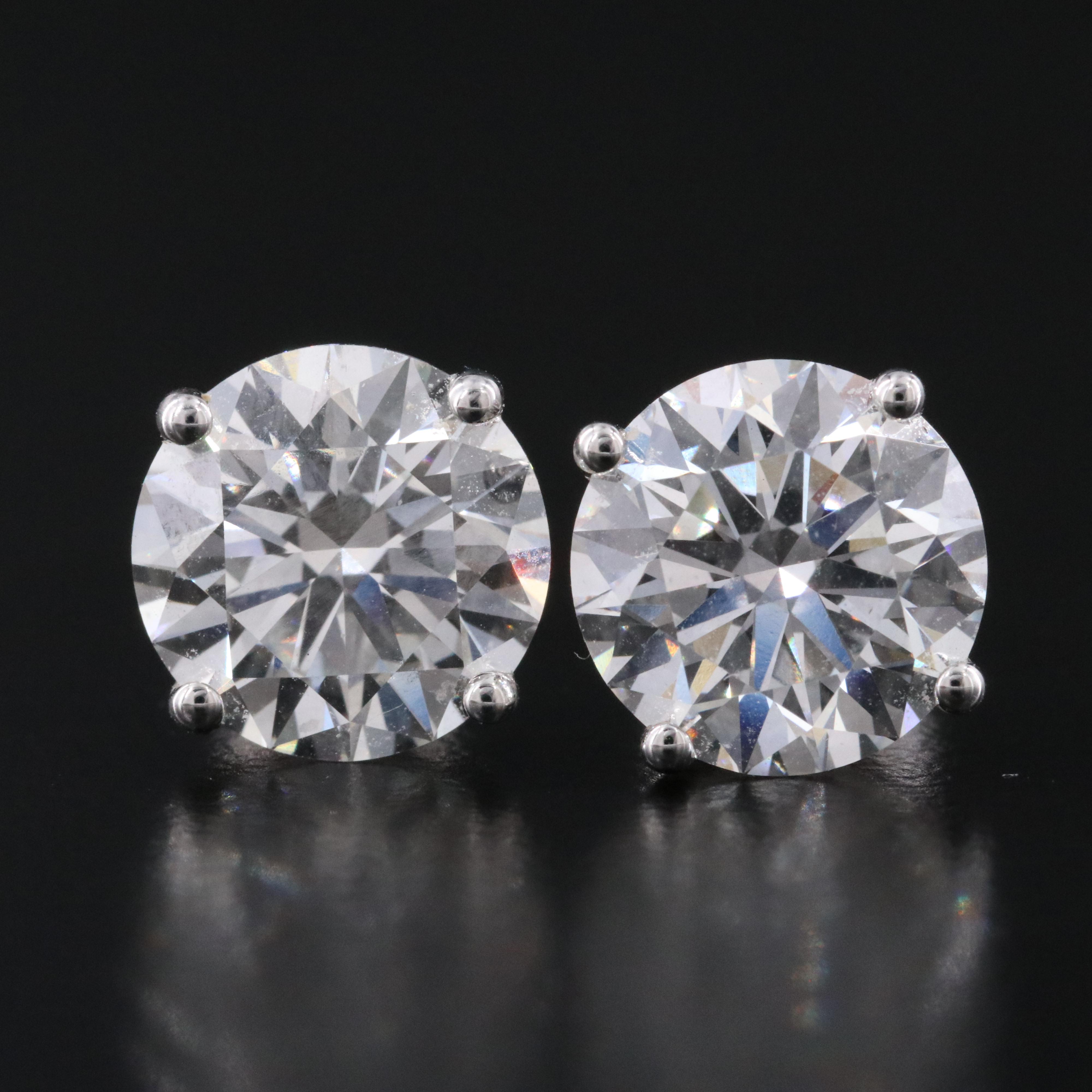 18K 4.80 CTW Lab Grown Diamond Solitaire Earrings