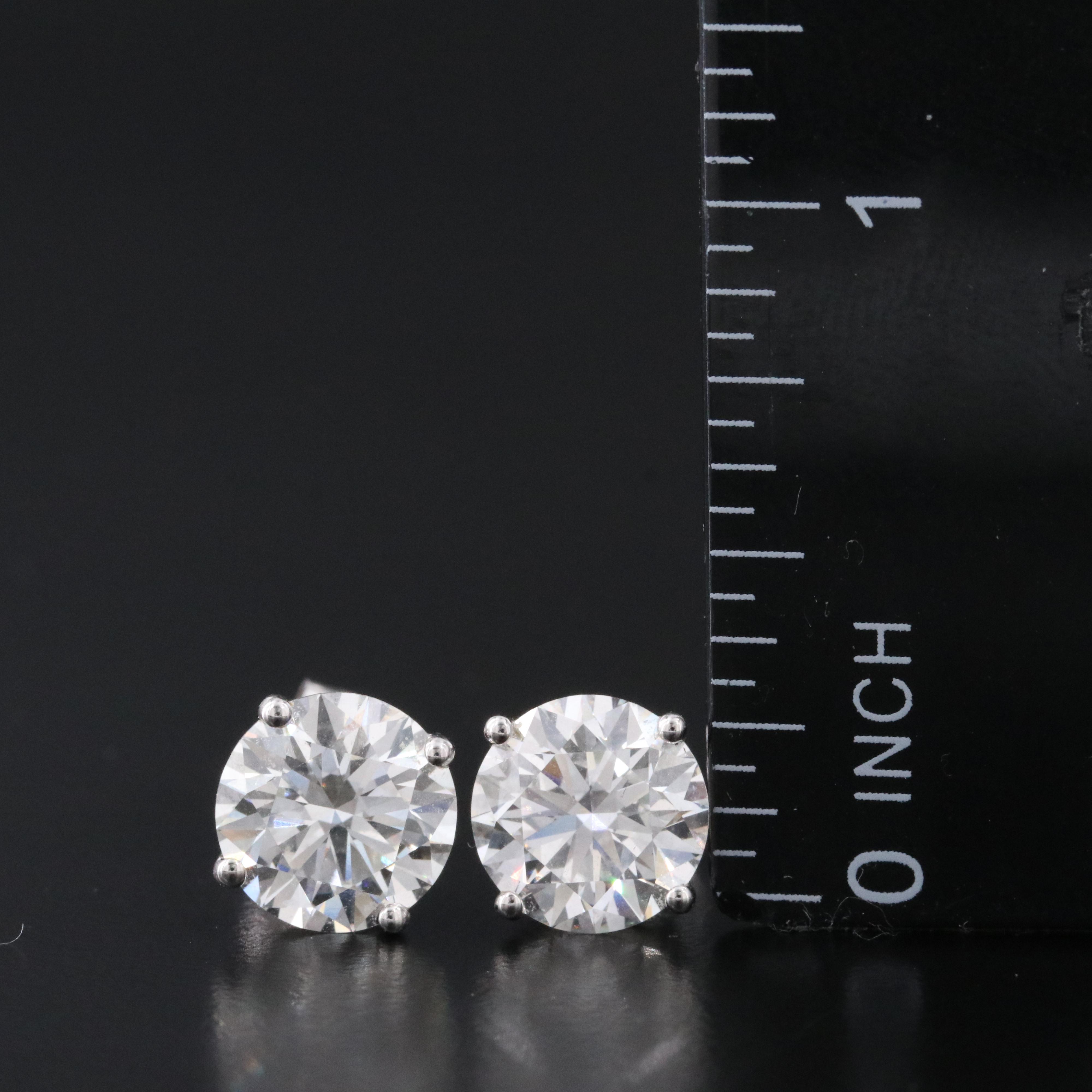 18K 4.80 CTW Lab Grown Diamond Solitaire Earrings