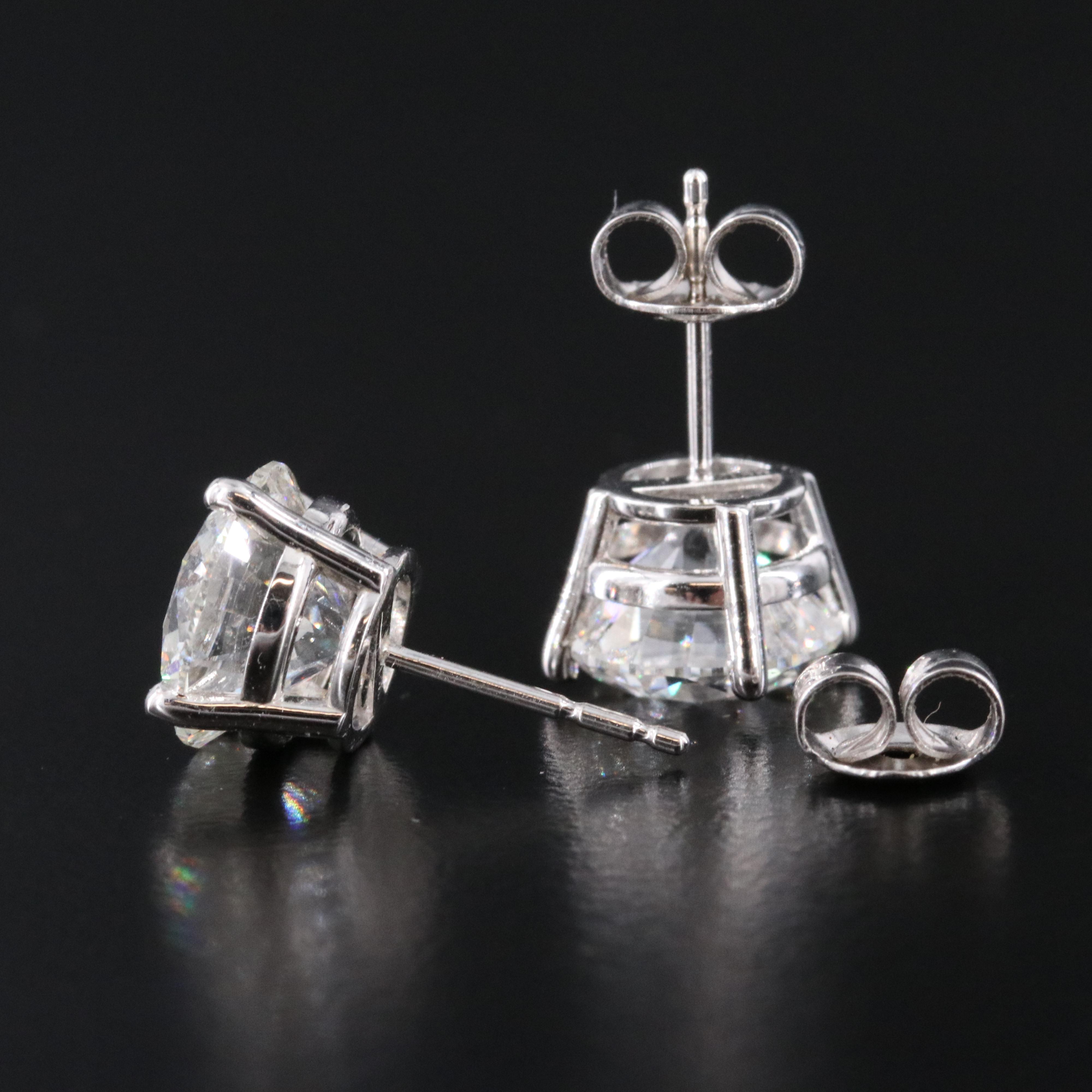 18K 4.80 CTW Lab Grown Diamond Solitaire Earrings