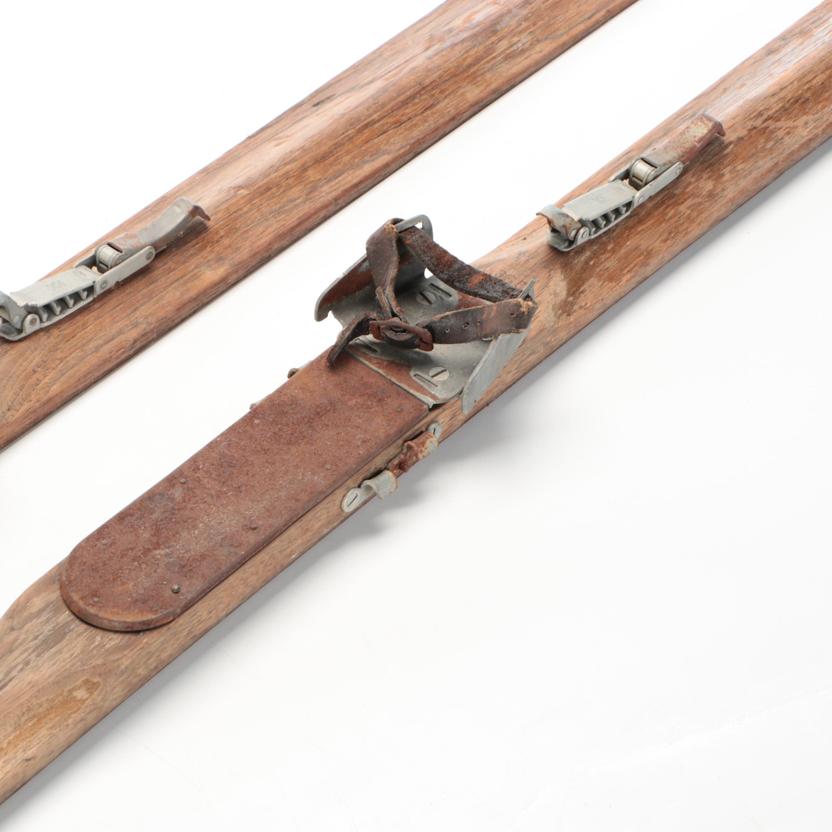 KX Wooden Skis, Early 20th Century