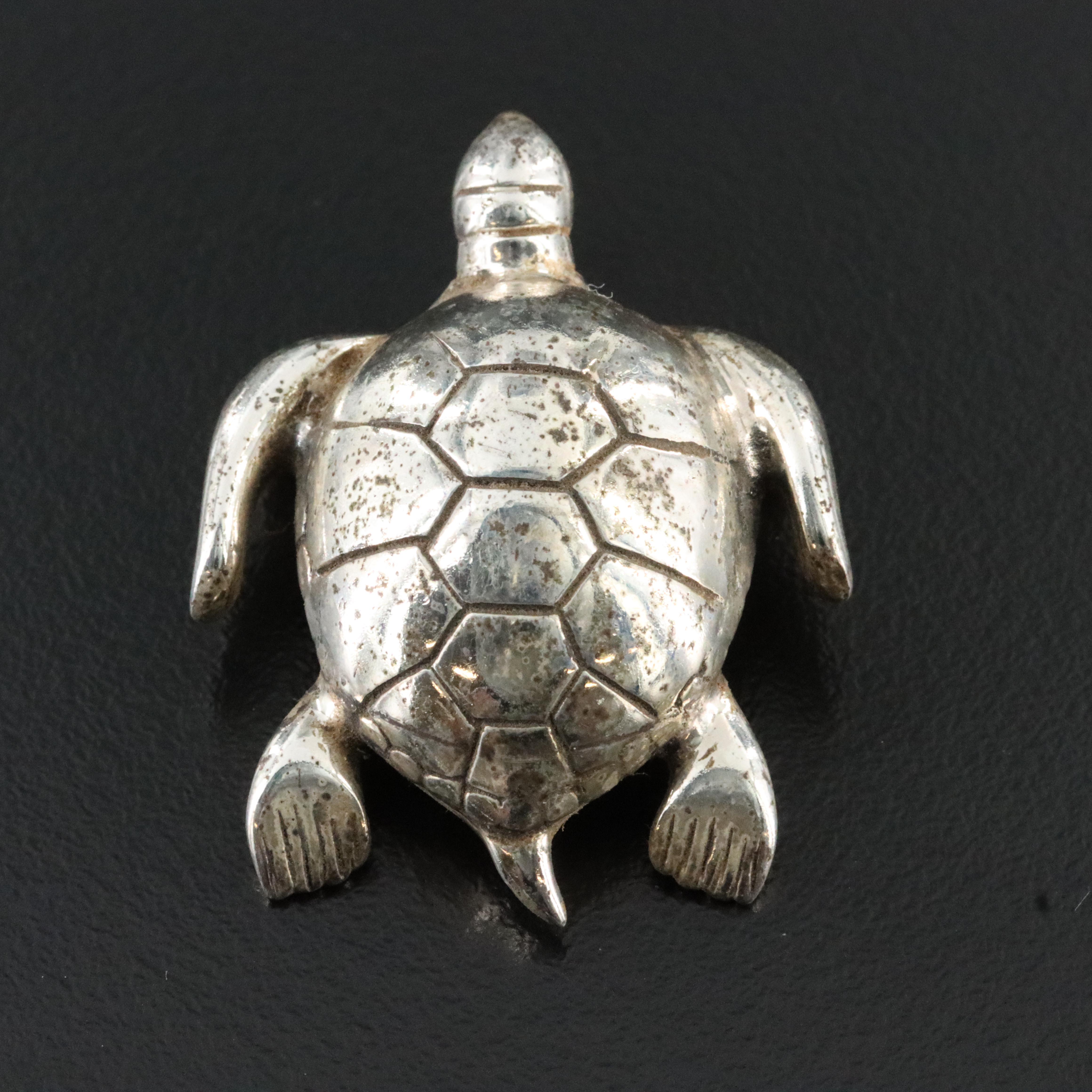 Sterling Sea Turtle Converter Pendant