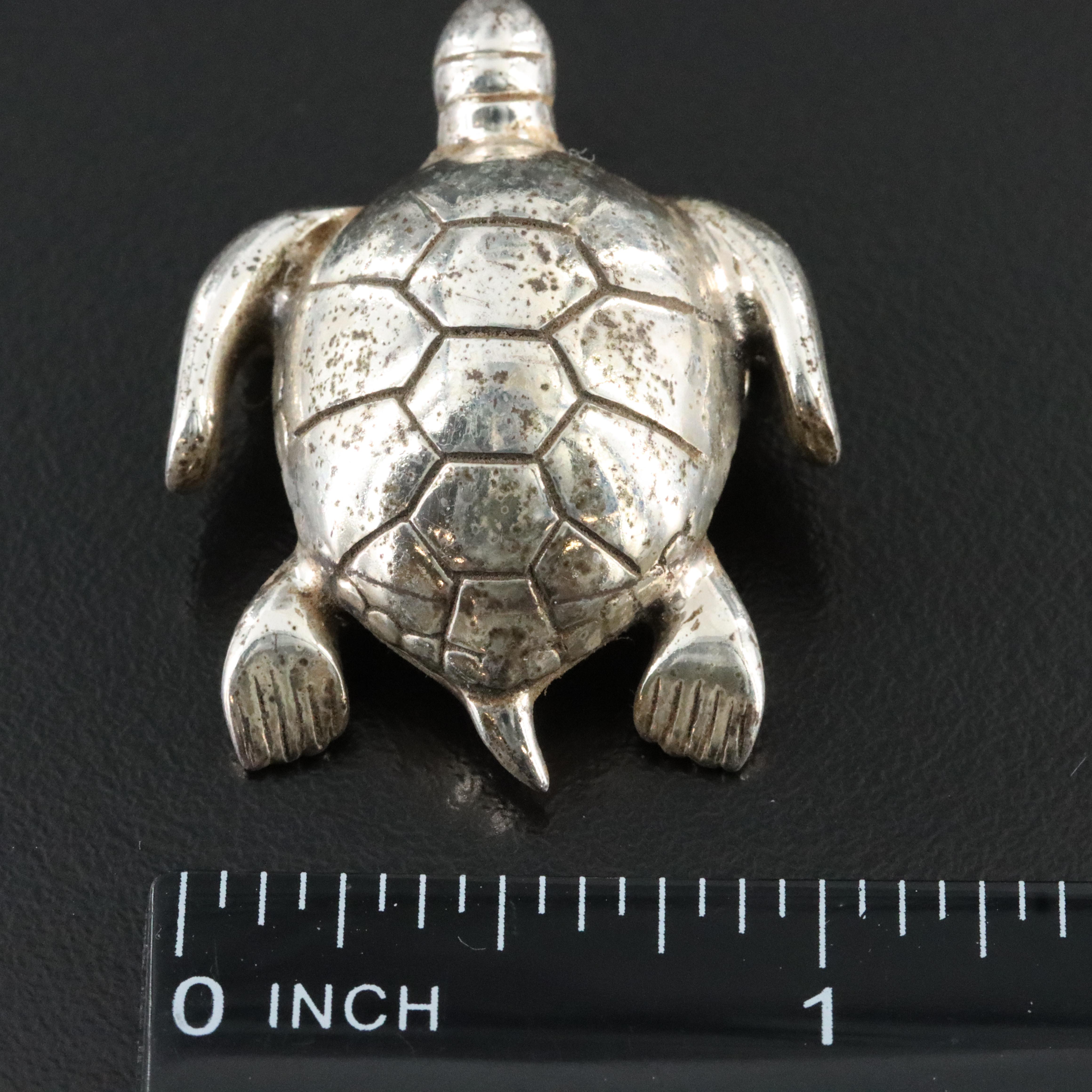 Sterling Sea Turtle Converter Pendant