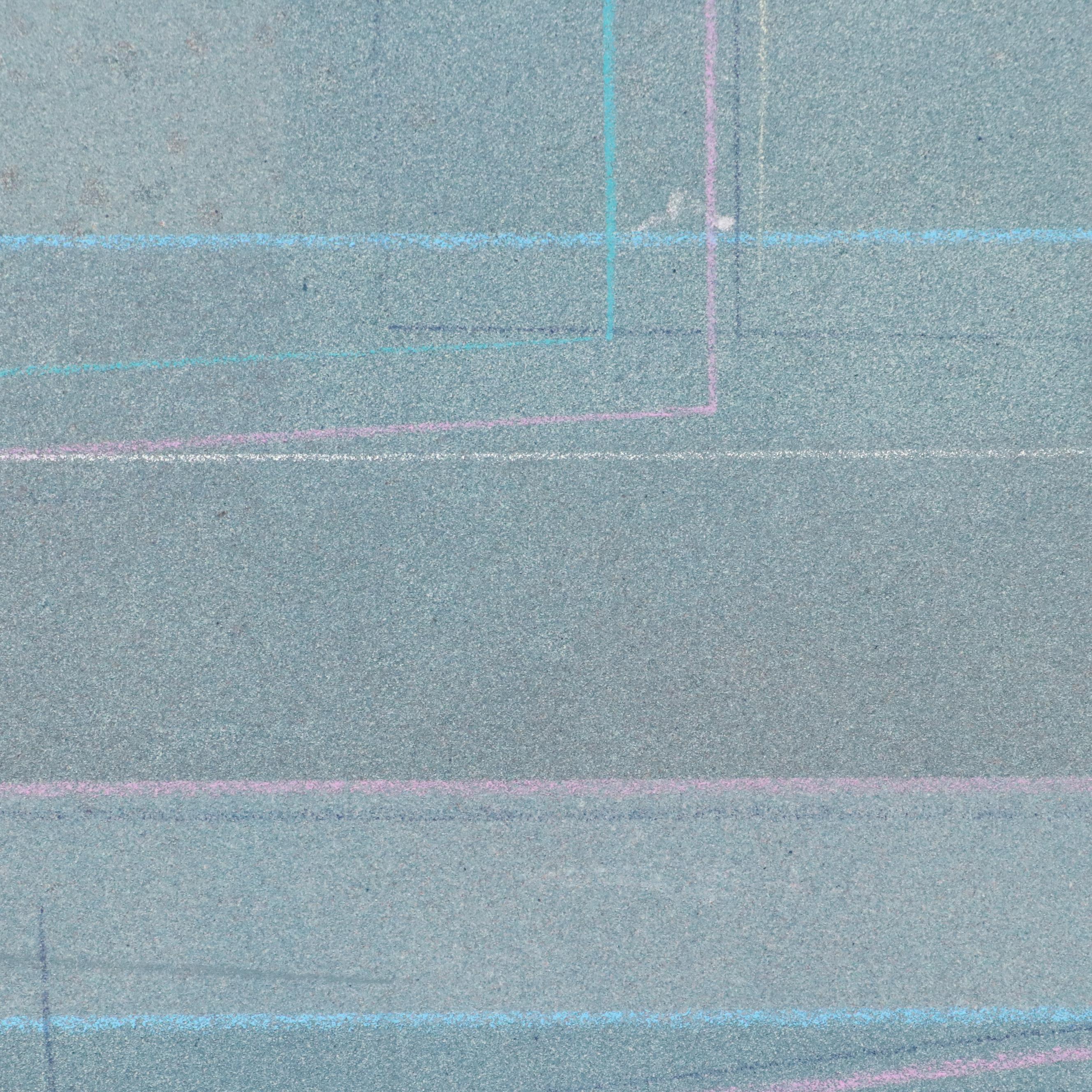 Kent K. Pachuta Abstract Geometric Mixed Media Painting in Blue, 1985