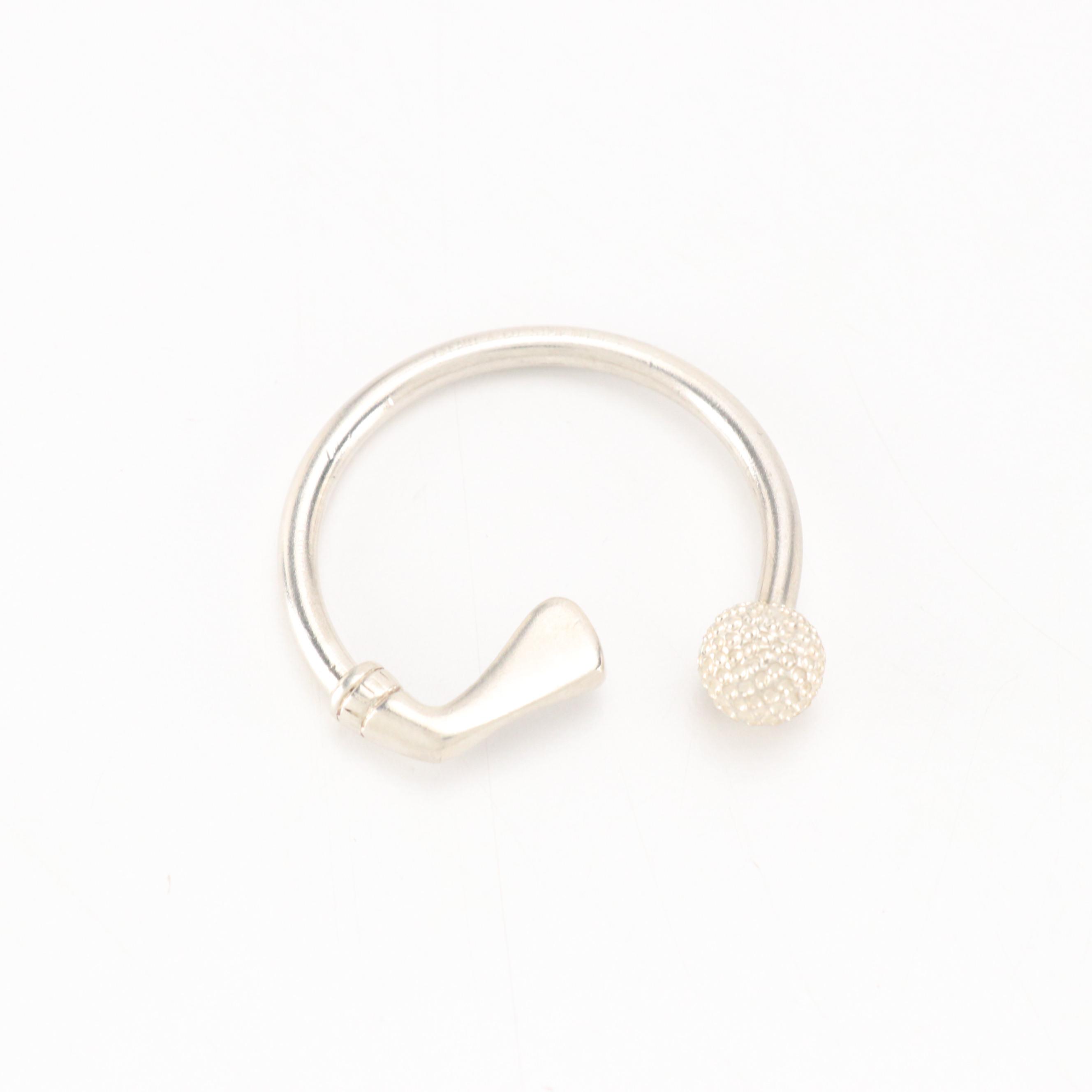 Tiffany & Co. Sterling Silver Golf Club and Golf Ball Key Ring