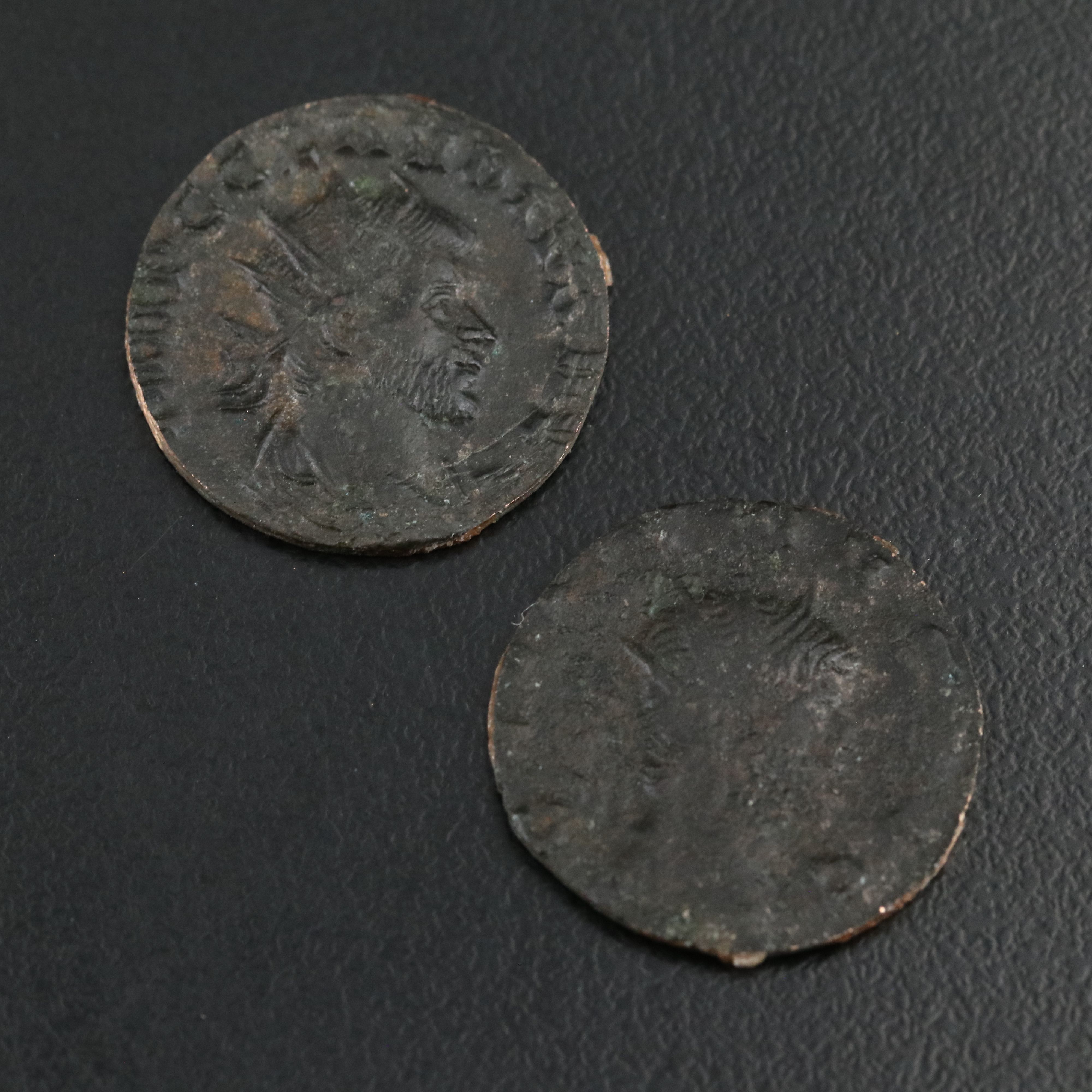 Six Bronze Ancient Roman Imperial Coins, 253 to 320 A.D.