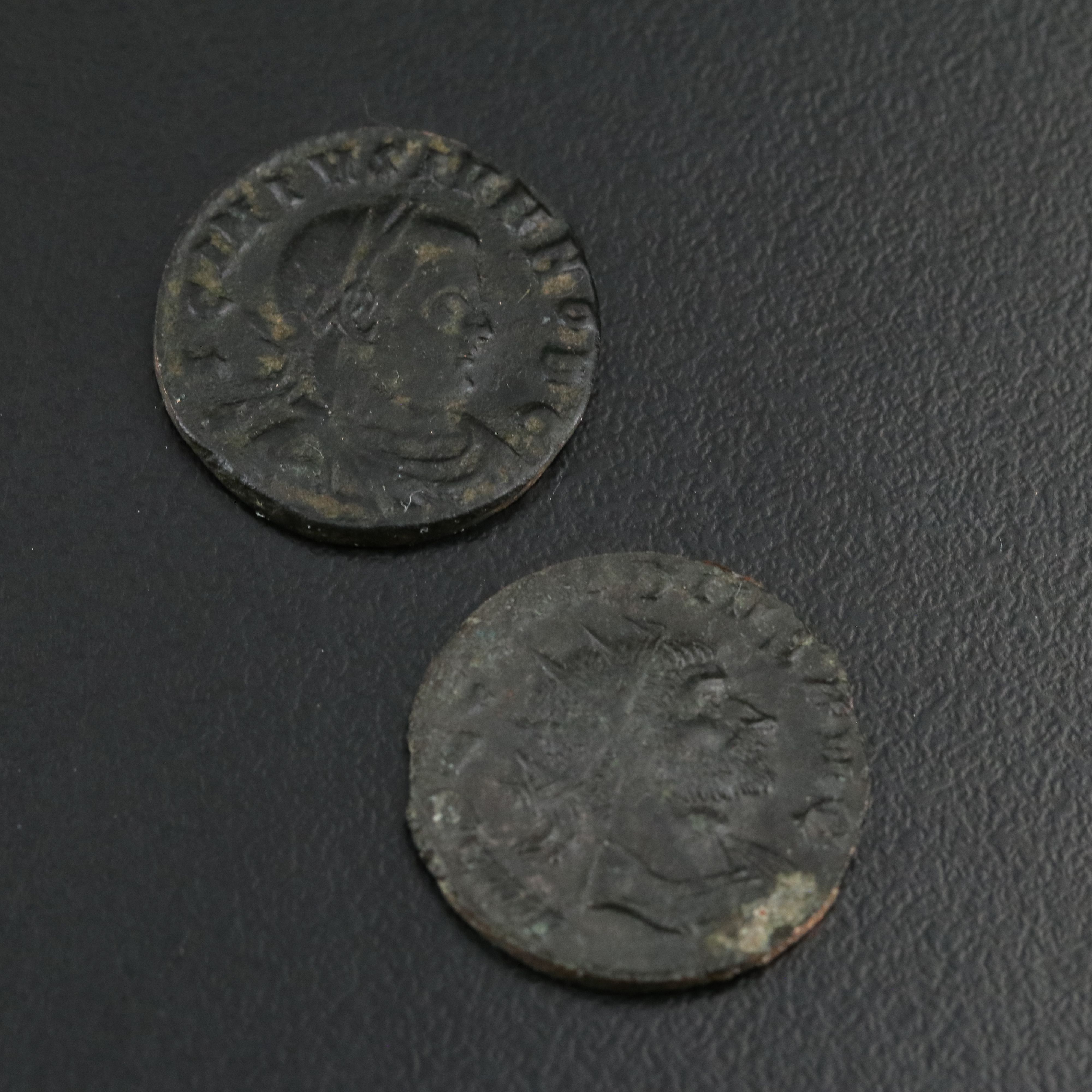 Six Bronze Ancient Roman Imperial Coins, 253 to 320 A.D.