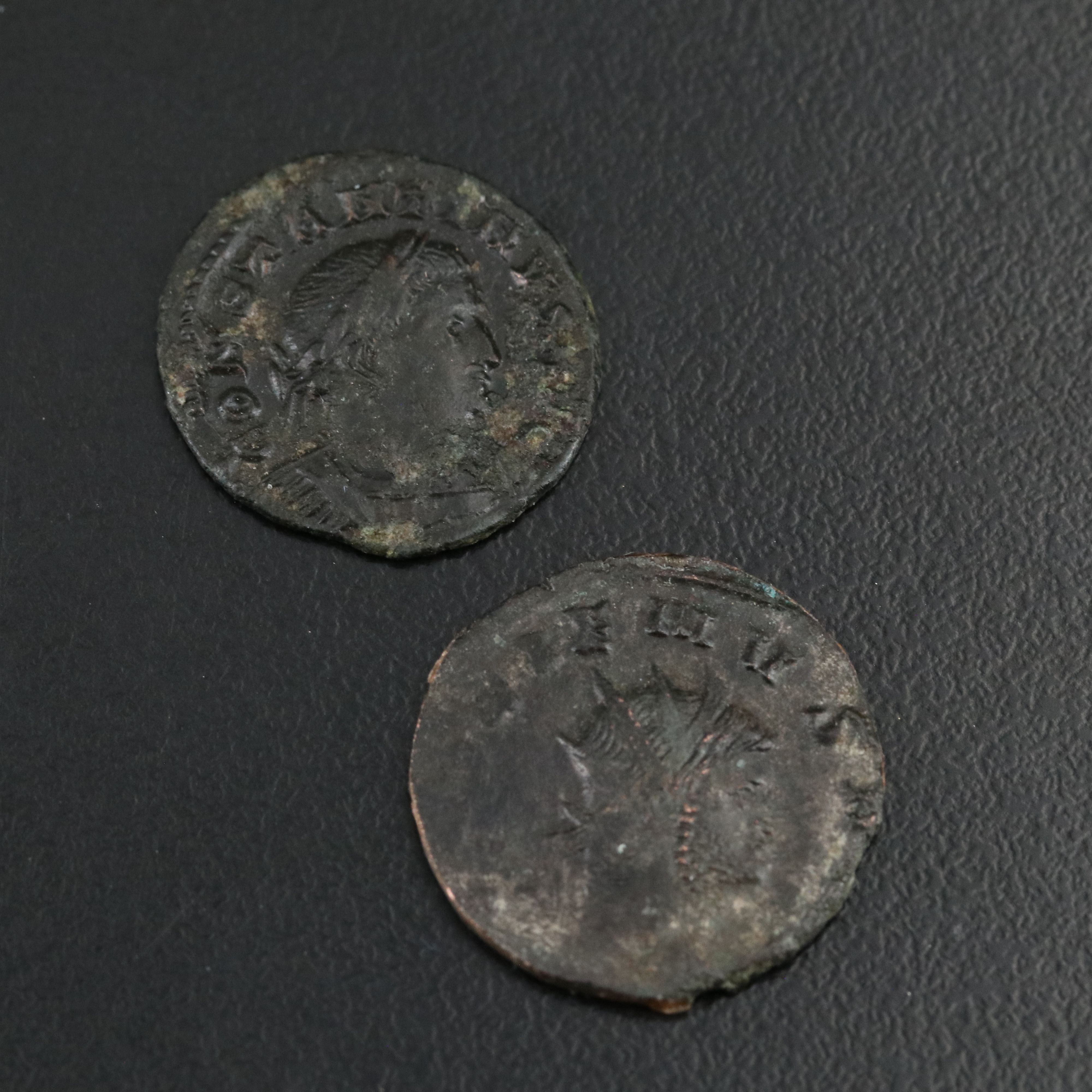 Six Bronze Ancient Roman Imperial Coins, 253 to 320 A.D.