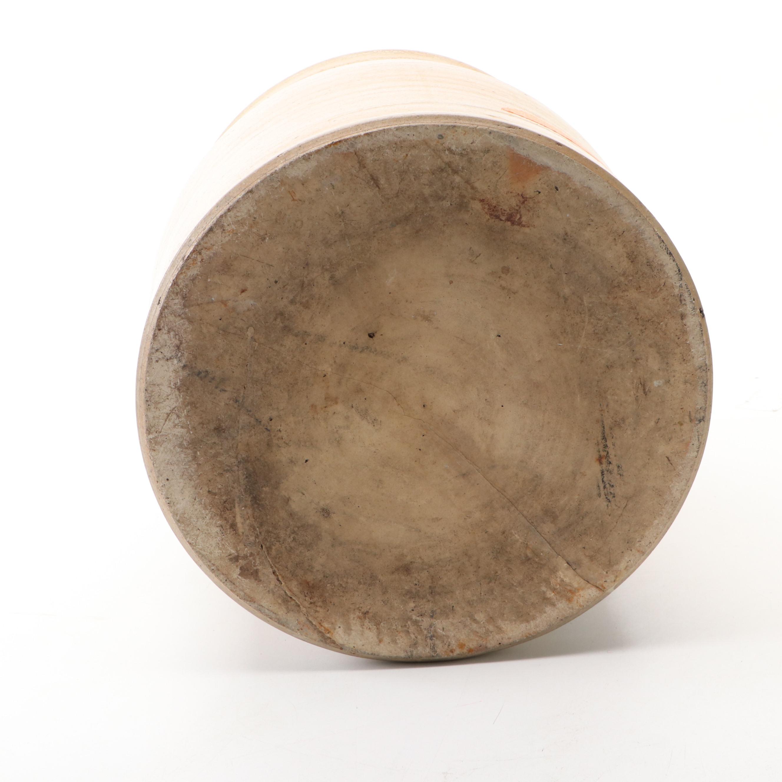 W. E. Welding Canadian Salt Glazed Stoneware Crock with Freehand Cobalt Design