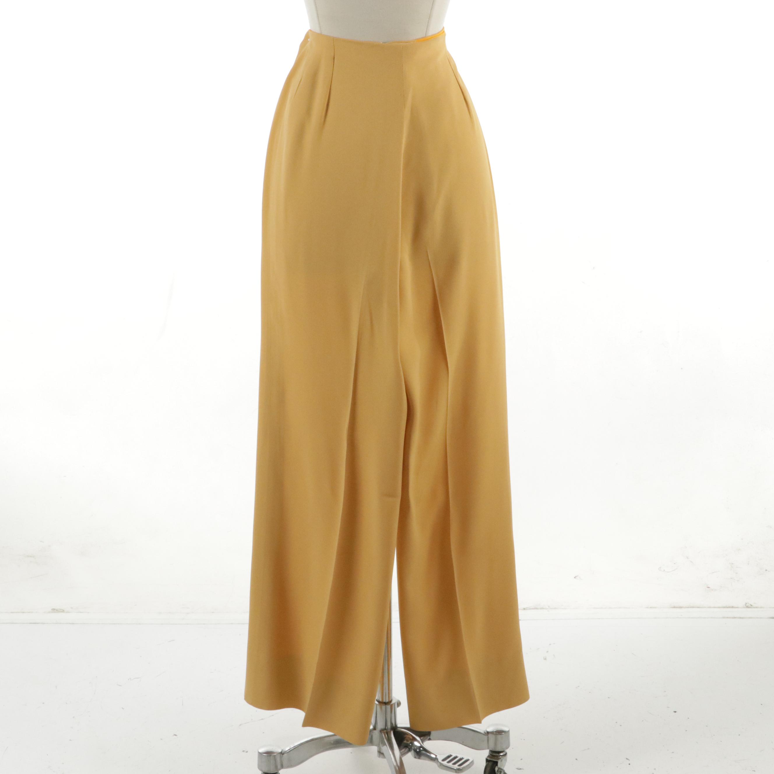 Hermès Sport High-Waisted Pleated Trousers in Silk Blend