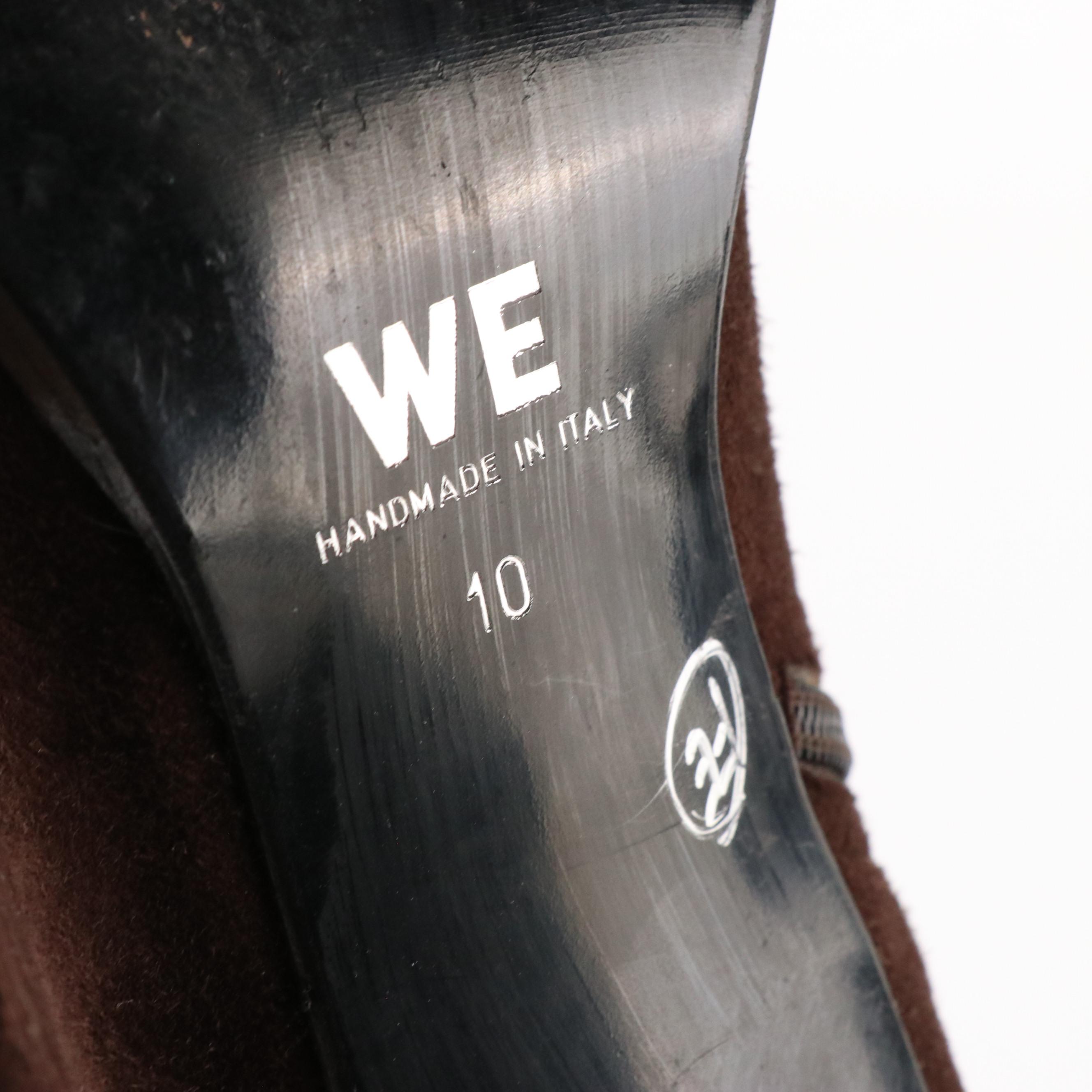 Warren Edwards Over-the-Knee Boots in Brown Stretch Suede