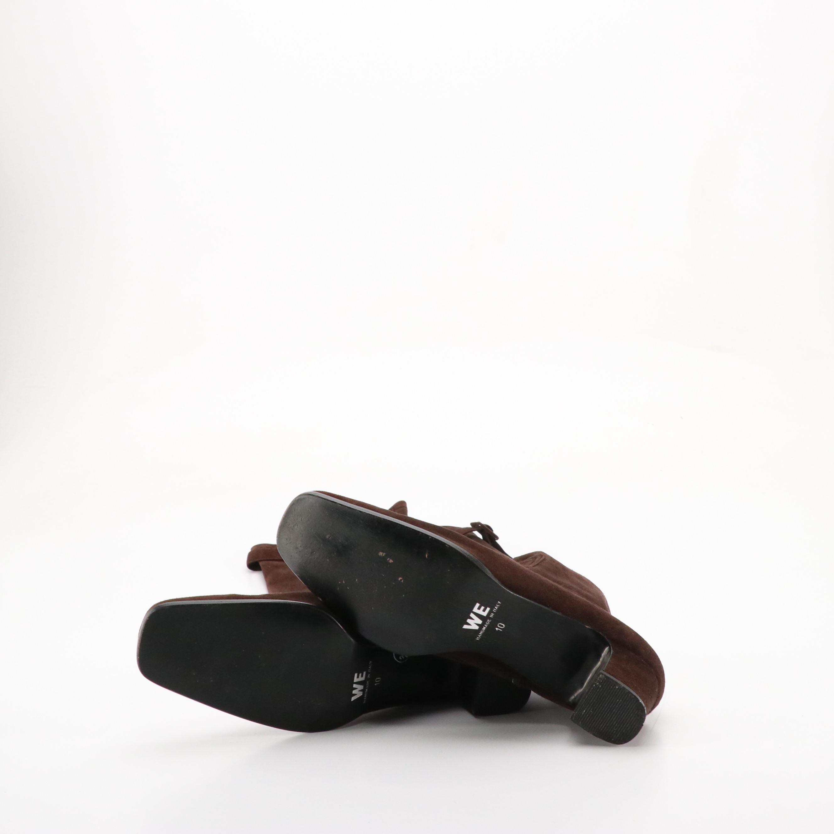 Warren Edwards Over-the-Knee Boots in Brown Stretch Suede