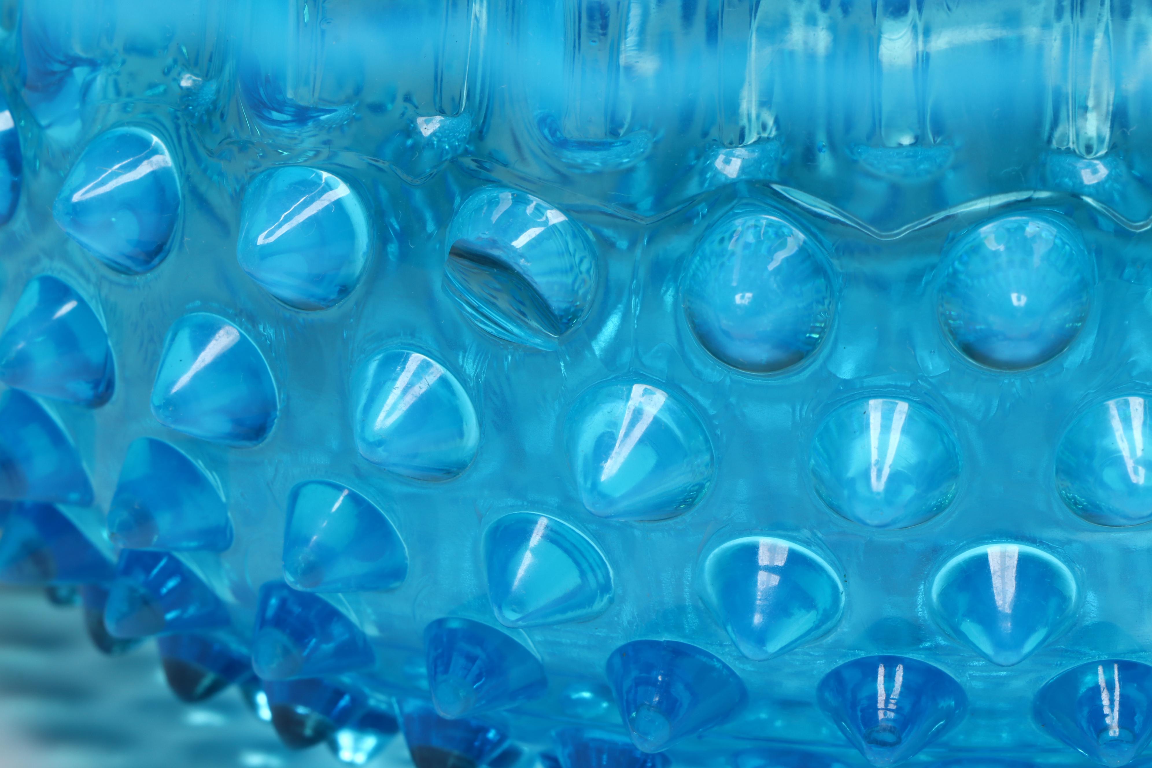 Fenton Hobnail Colonial Blue Glass Serving Bowl Set, Mid-20th Century