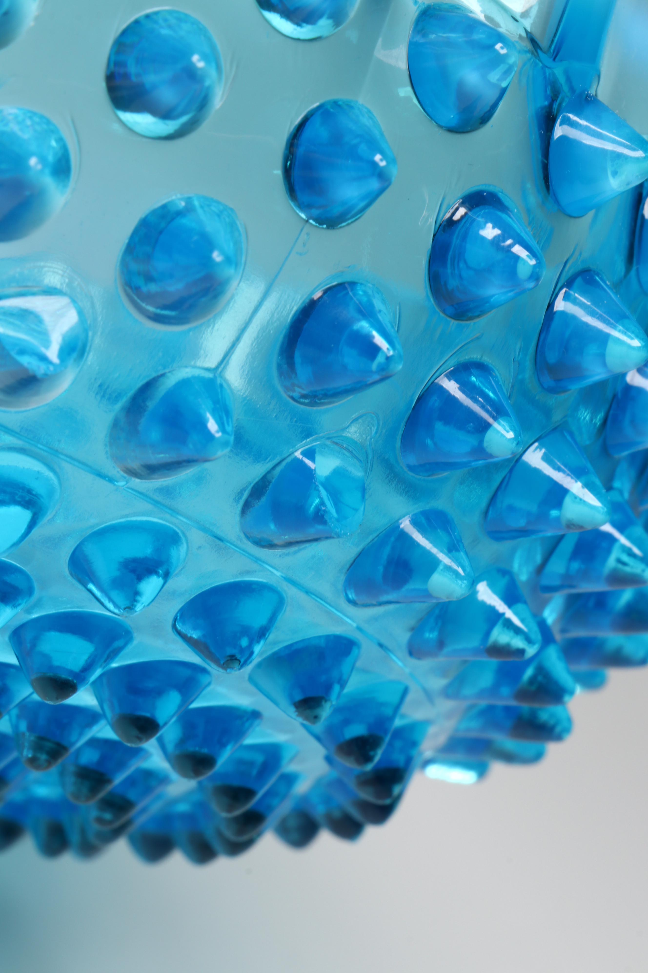 Fenton Hobnail Colonial Blue Glass Serving Bowl Set, Mid-20th Century