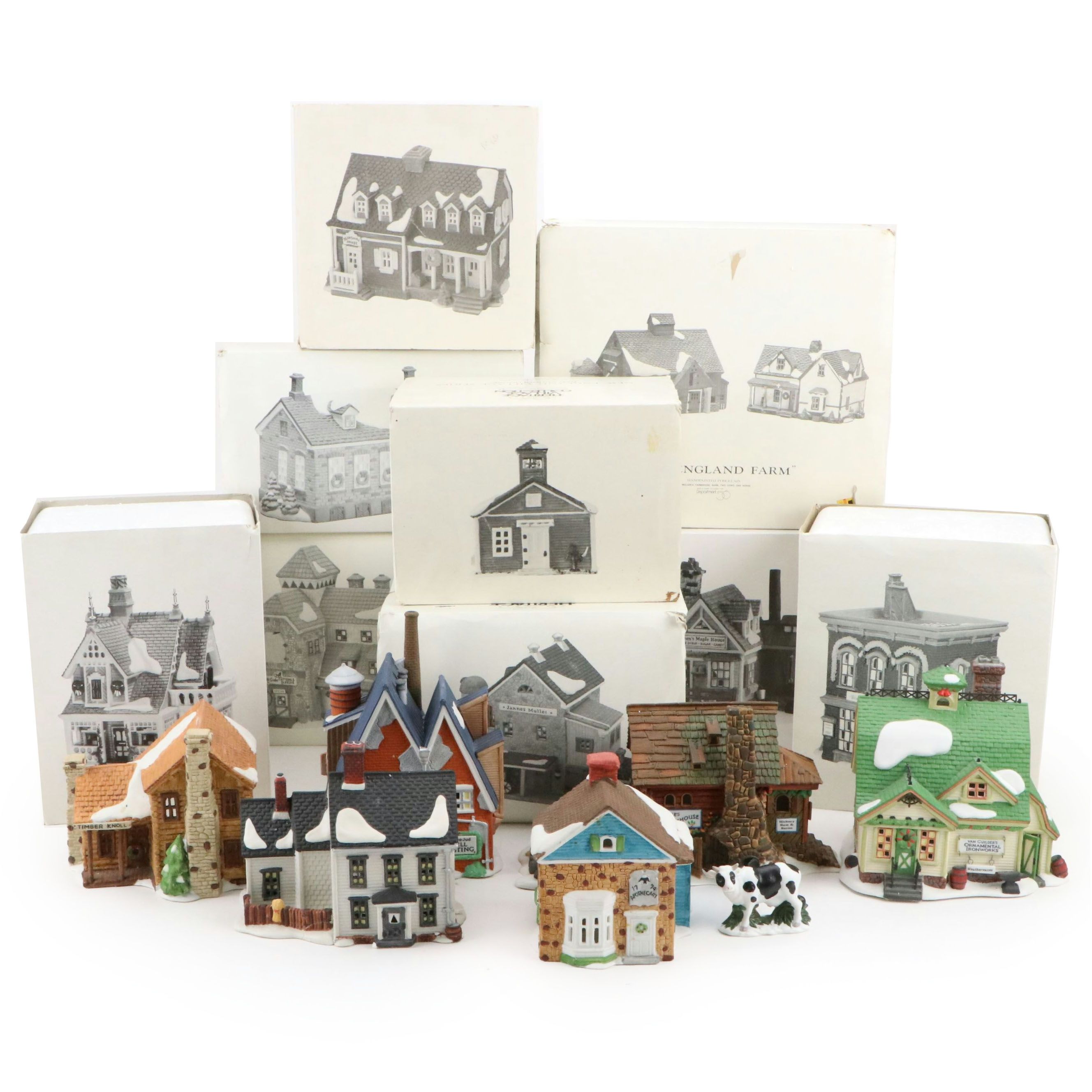 Department 56 Handpainted Porcelain "New England Village" Buildings