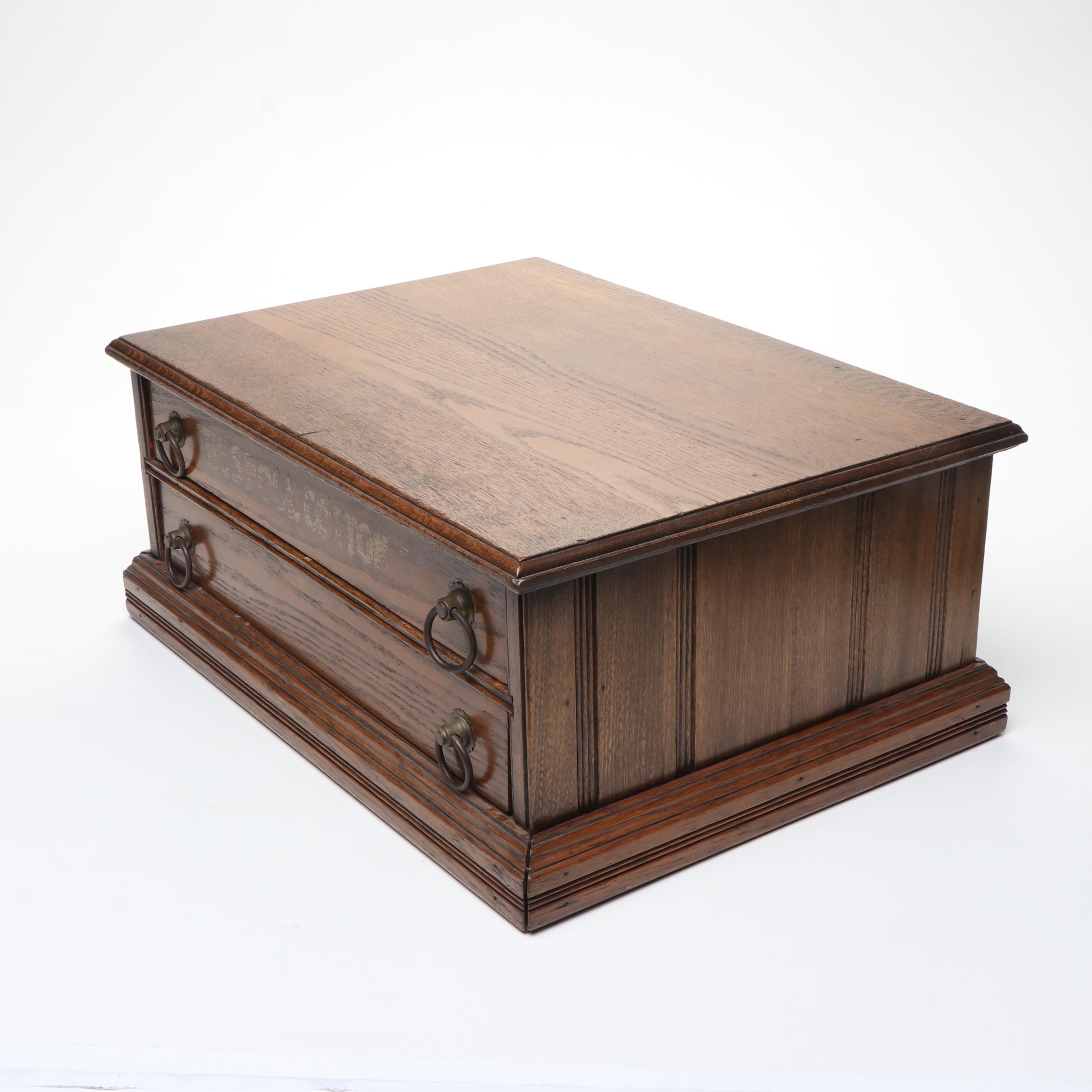 The Spool Cotton Co. Two-Drawer Wooden Cabinet